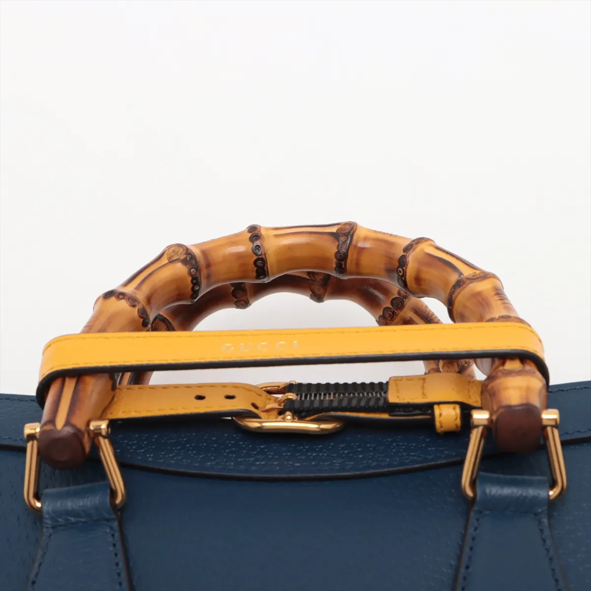 Bamboo Diana Leather 2WAY Handbag Blue 702721 — view 6