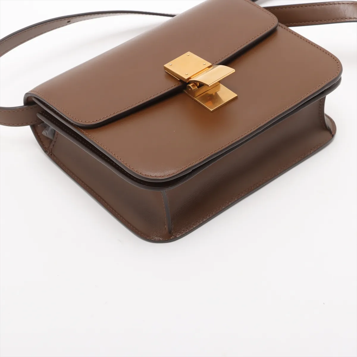 Classic Box Leather Shoulder Bag Brown — view 4