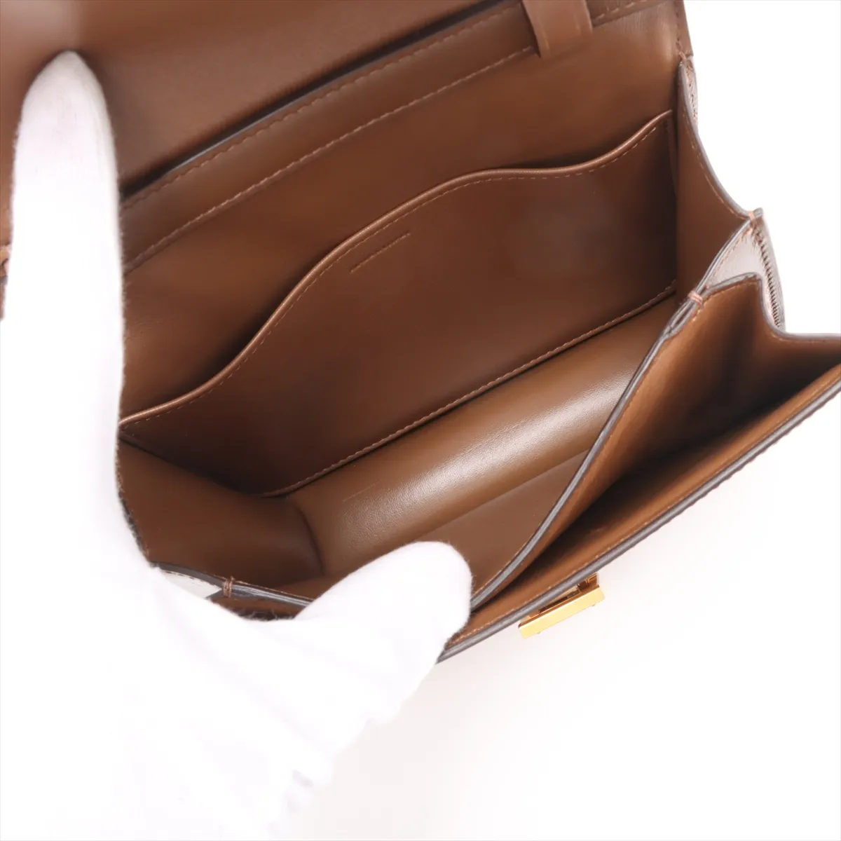 Classic Box Leather Shoulder Bag Brown — view 7