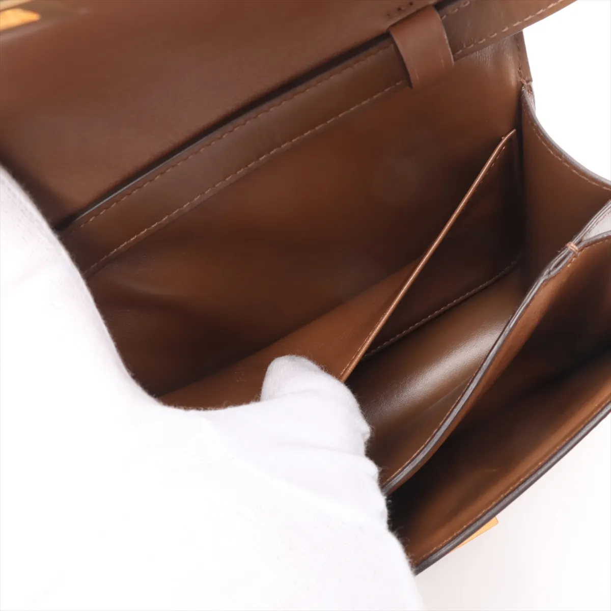 Classic Box Leather Shoulder Bag Brown — view 8
