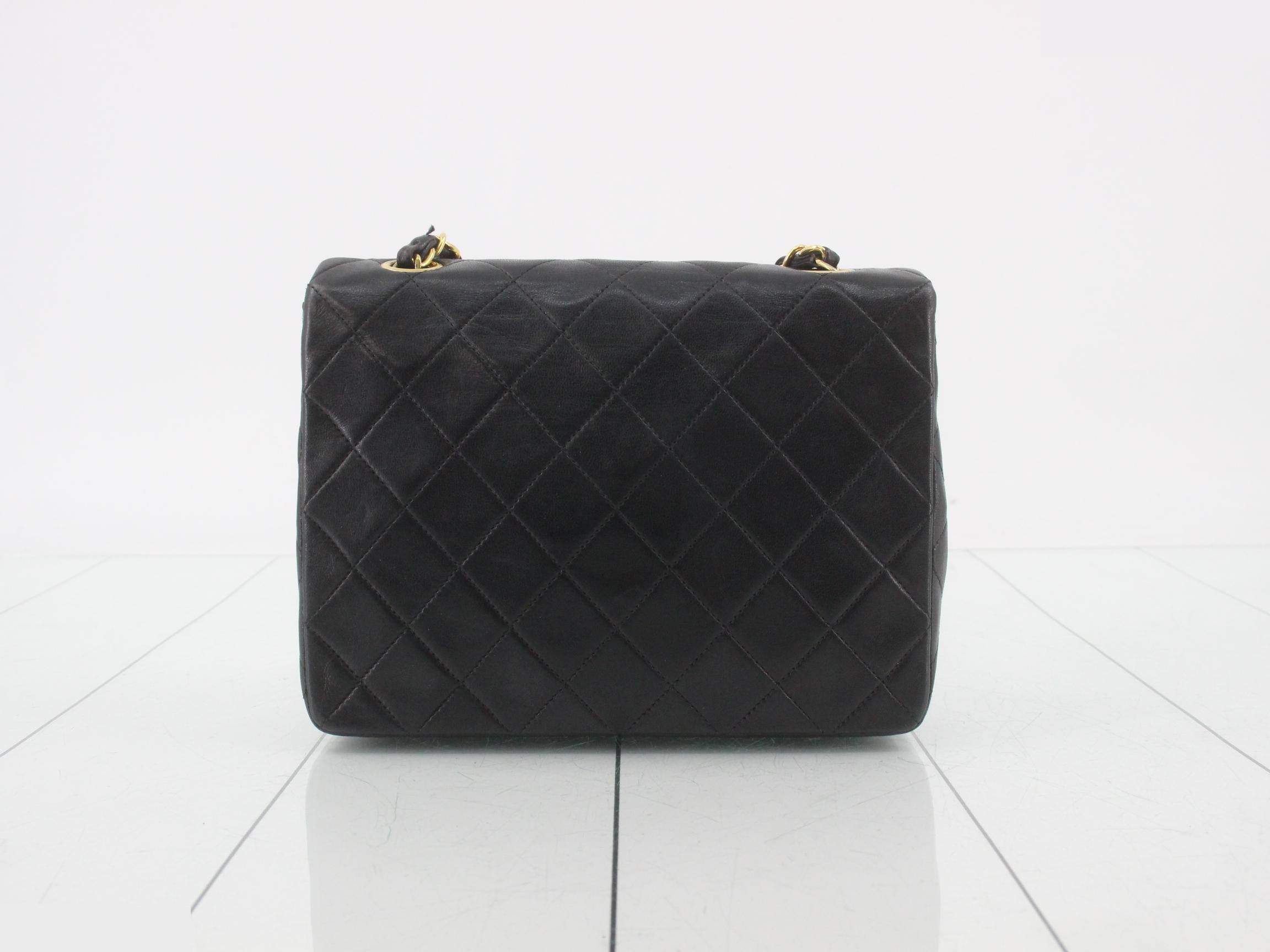 Matelassé 20 Classic Chain Shoulder Bag, Lambskin, Black, with Box and Boutique Seal — view 2