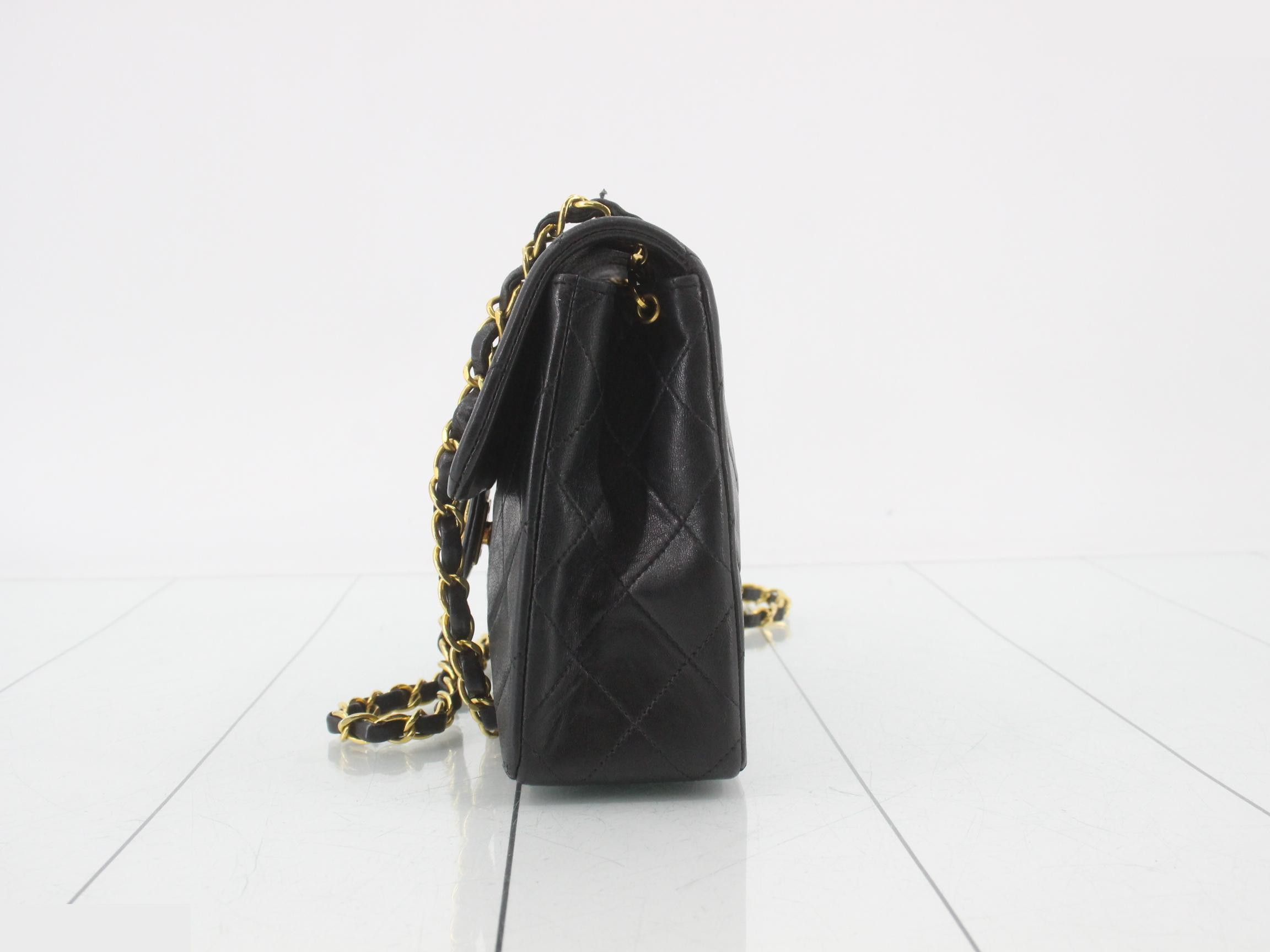 Matelassé 20 Classic Chain Shoulder Bag, Lambskin, Black, with Box and Boutique Seal — view 3