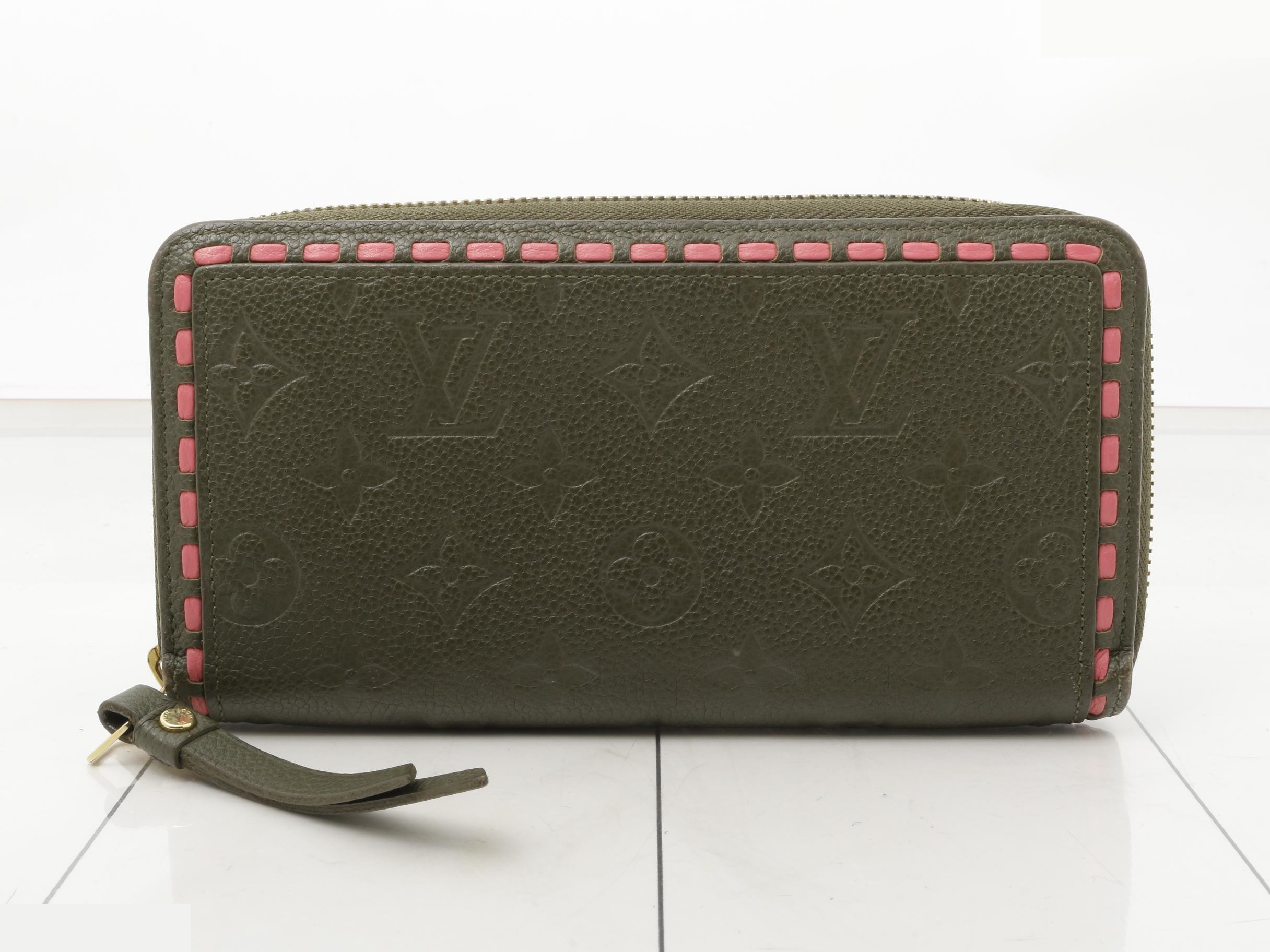 M62451 Monogram Empreinte Zippy Wallet Khaki x Pink