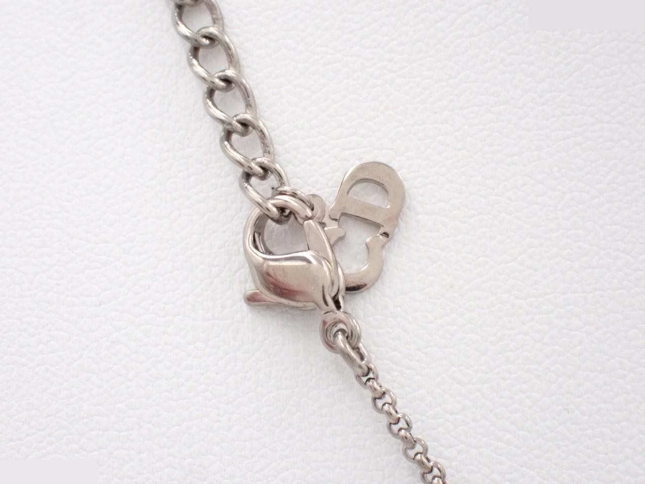 Necklace, dice, cube, rhinestone, silver, box — view 2