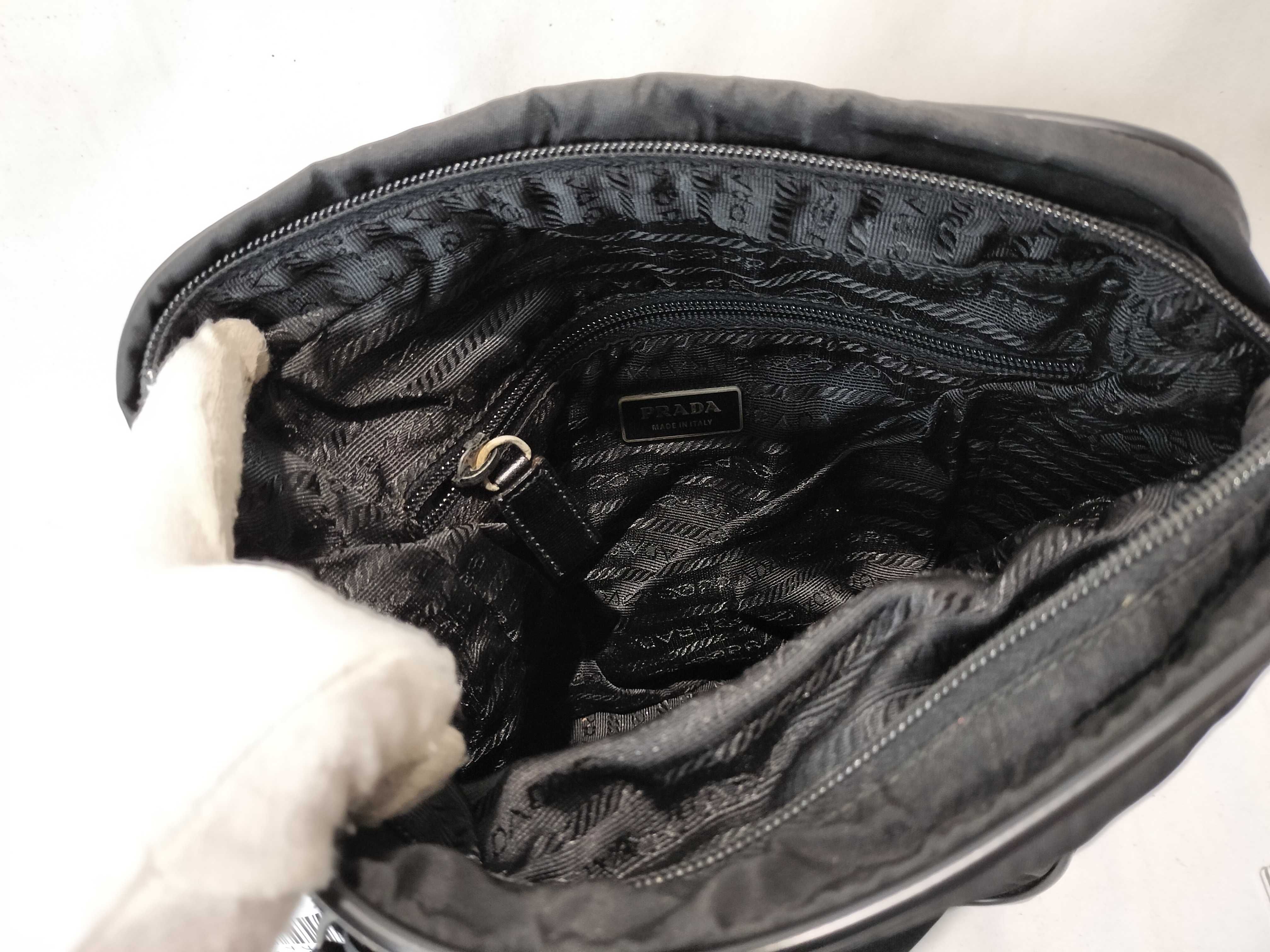 Nylon Shoulder Bag with Triangle Logo — view 9
