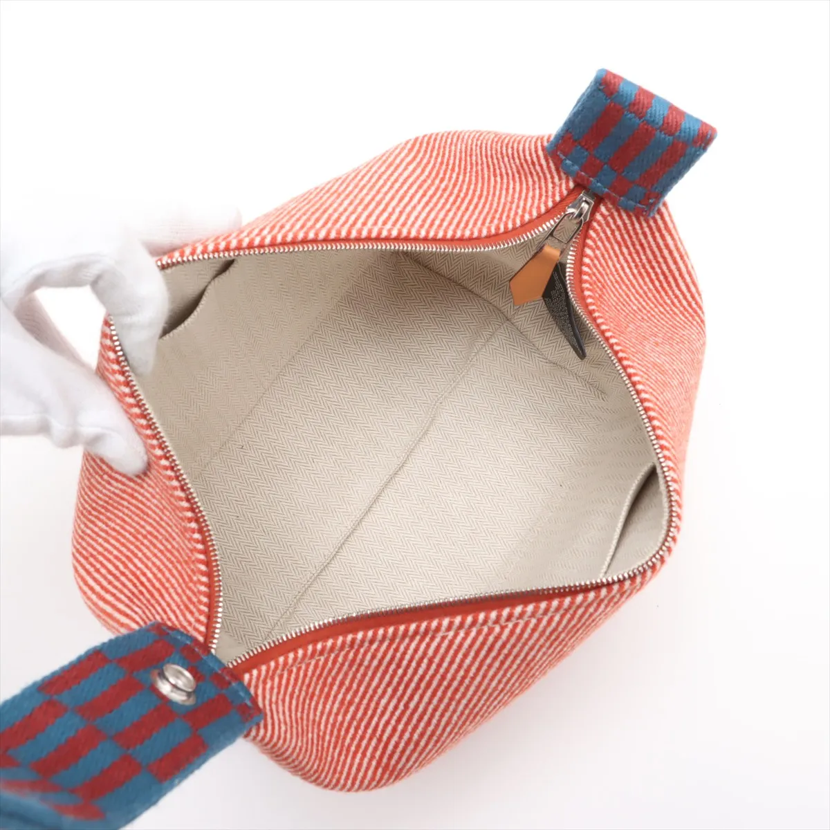 Brid A Black PM Wool Red x Blue Silver Hardware — view 7