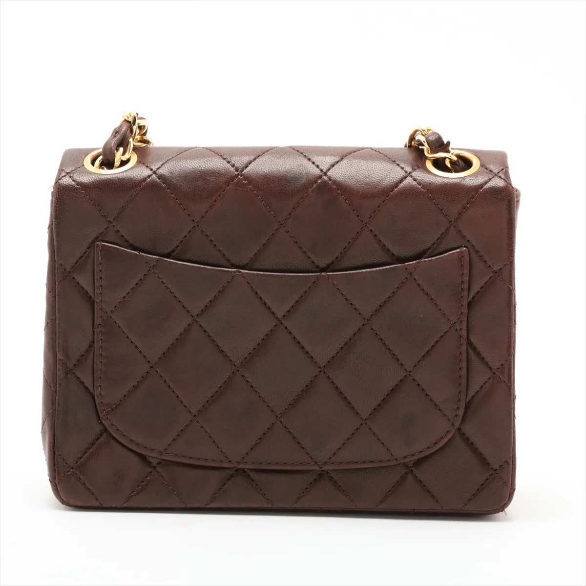 Mini Matelassé 17 Lambskin Single Flap Single Chain Bag, Brown with Gold Hardware, 1184178, Series 1, A01115 — view 2