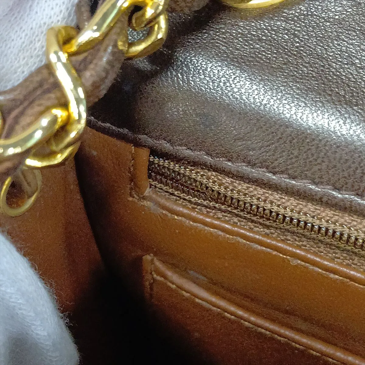 Mini Matelassé 17 Lambskin Single Flap Single Chain Bag, Brown with Gold Hardware, 1184178, Series 1, A01115 — view 13