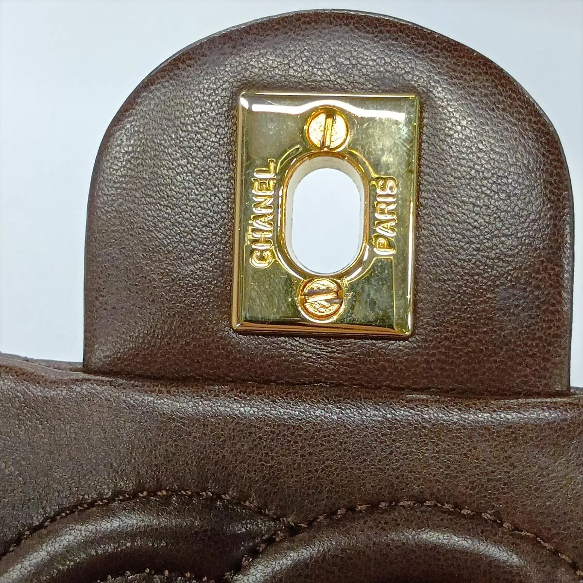 Mini Matelassé 17 Lambskin Single Flap Single Chain Bag, Brown with Gold Hardware, 1184178, Series 1, A01115 — view 14