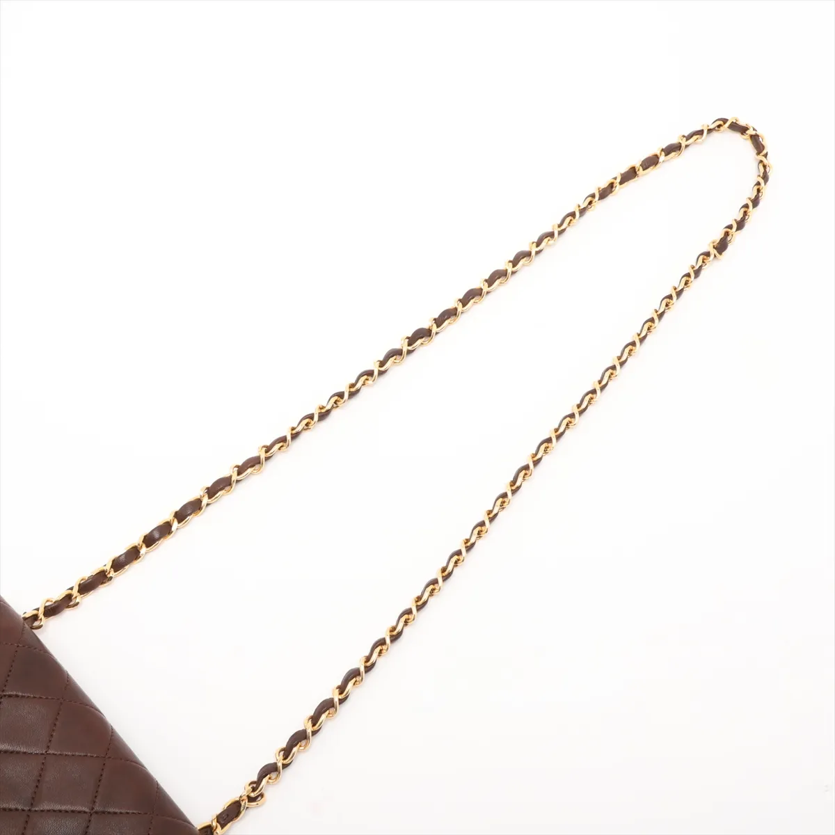 Mini Matelassé 17 Lambskin Single Flap Single Chain Bag, Brown with Gold Hardware, 1184178, Series 1, A01115 — view 5