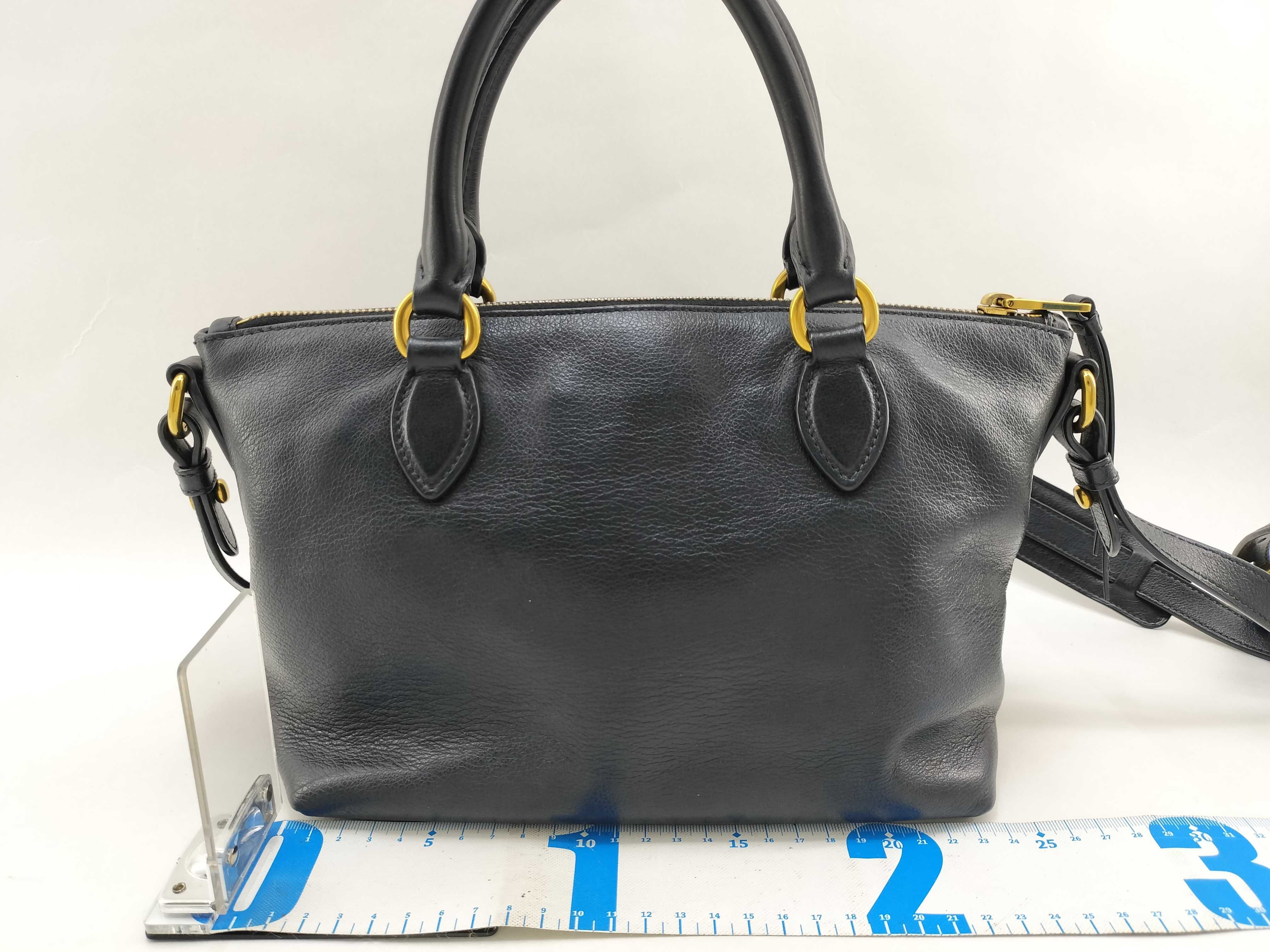 Handbag 2-Way Shoulder Bag Leather Black Handbag — view 2