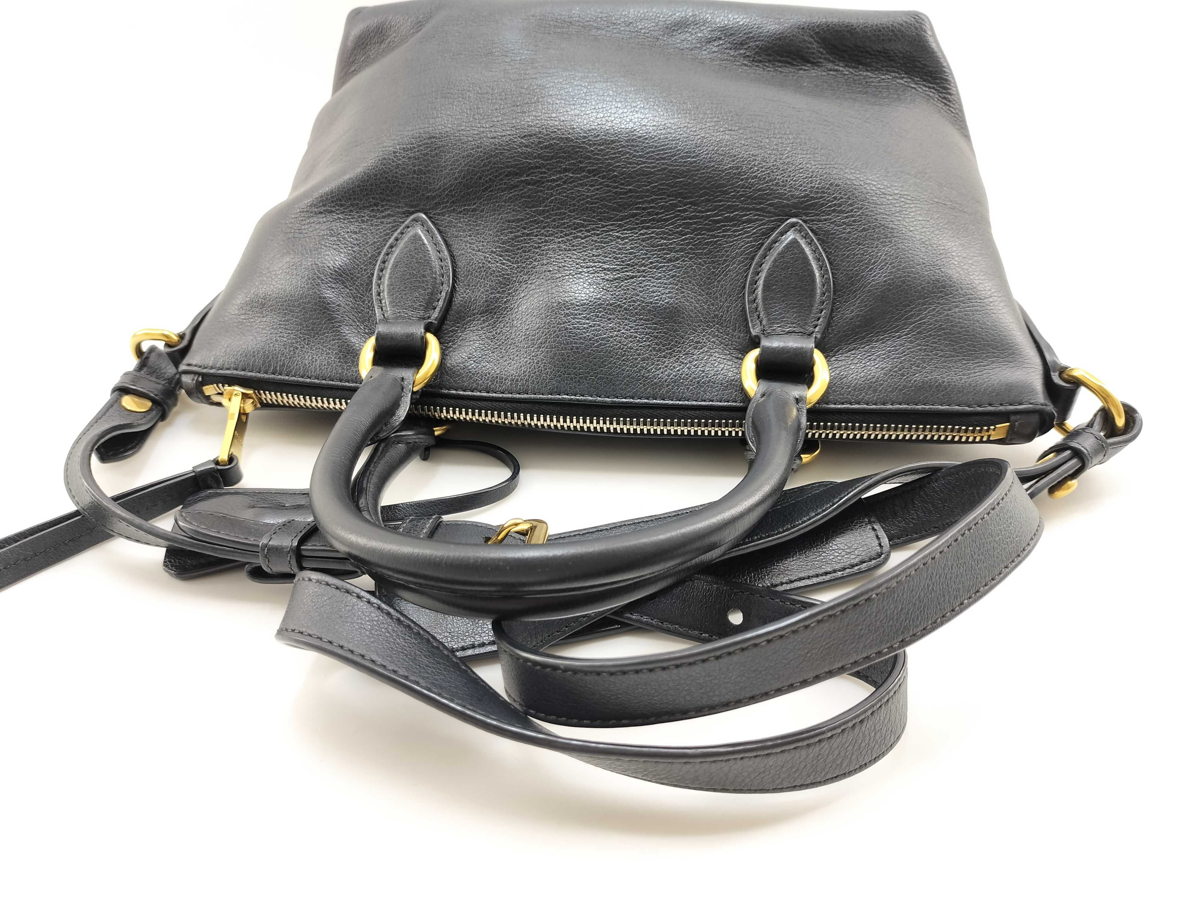 Handbag 2-Way Shoulder Bag Leather Black Handbag — view 7
