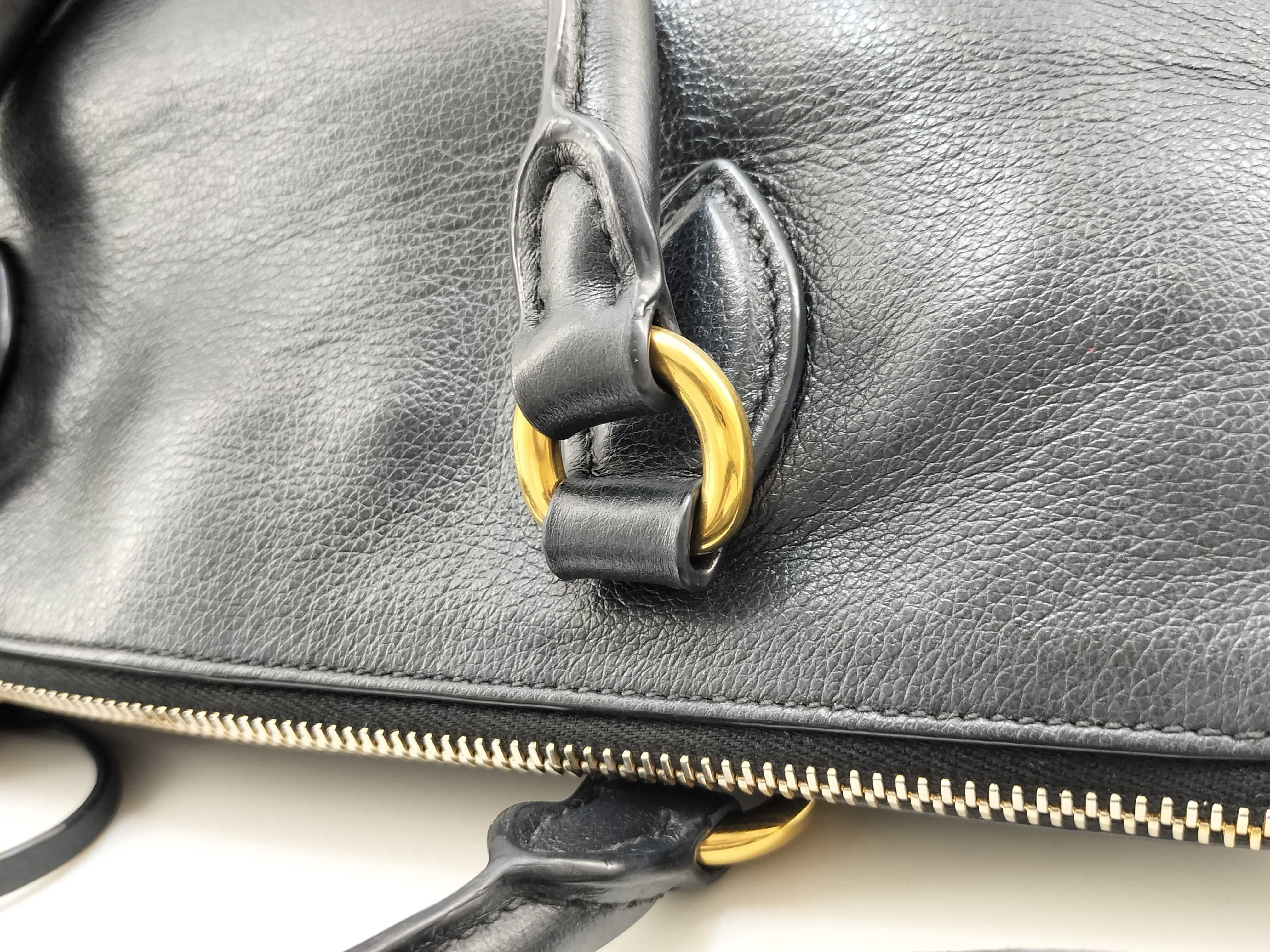 Handbag 2-Way Shoulder Bag Leather Black Handbag — view 8