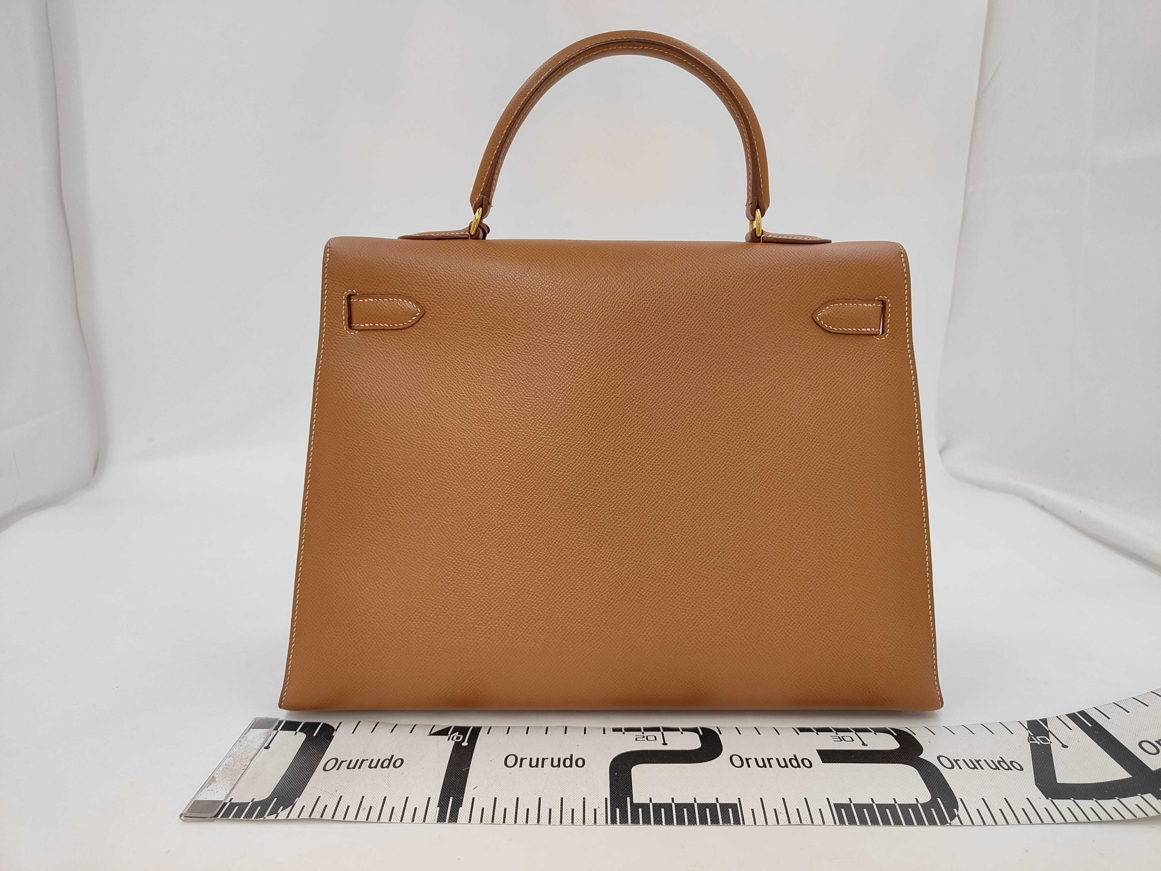 Kelly 35 Courchevel Gold Shoulder Strap Dust Bag Box A Handbag — view 2