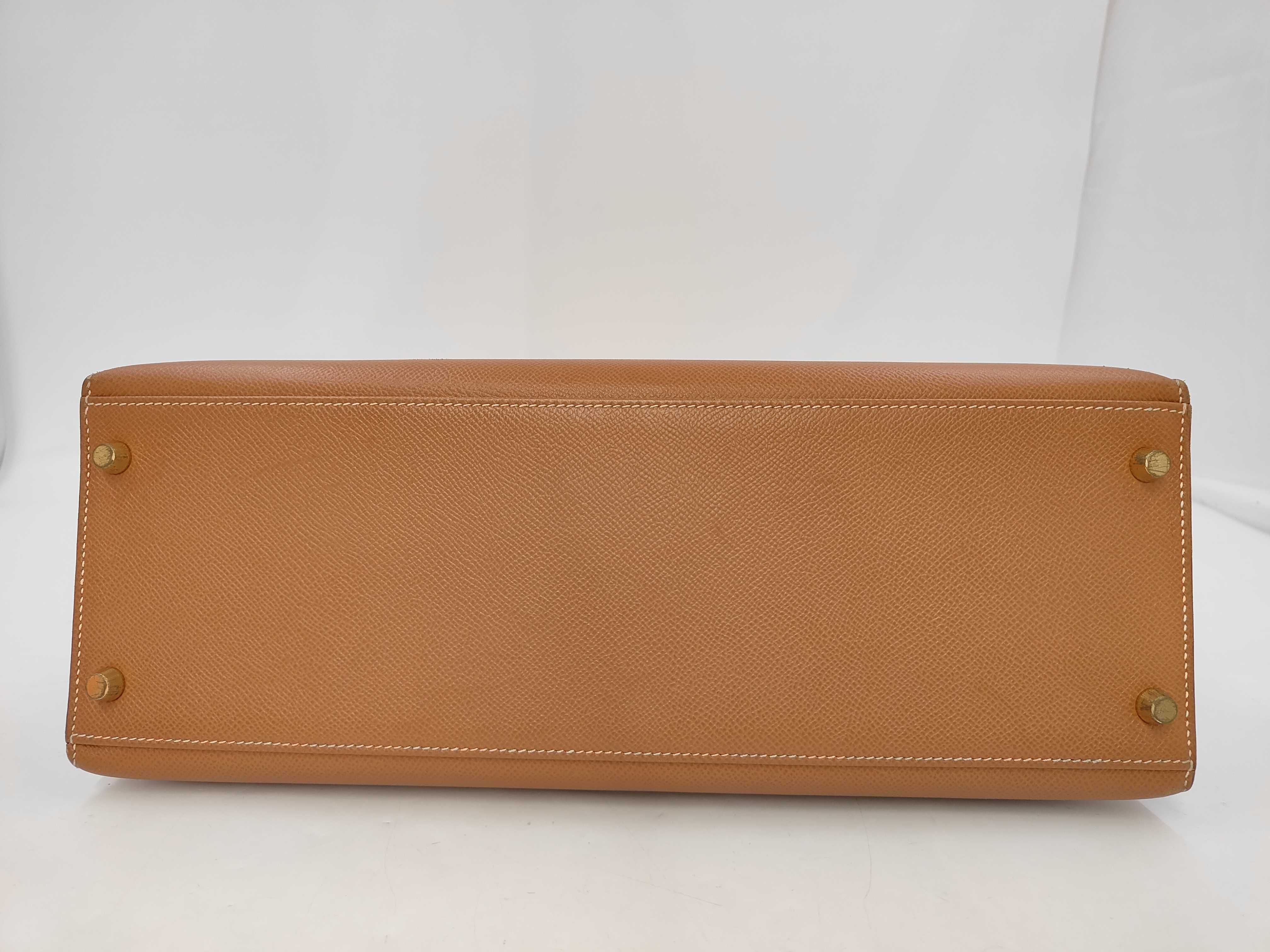 Kelly 35 Courchevel Gold Shoulder Strap Dust Bag Box A Handbag — view 7