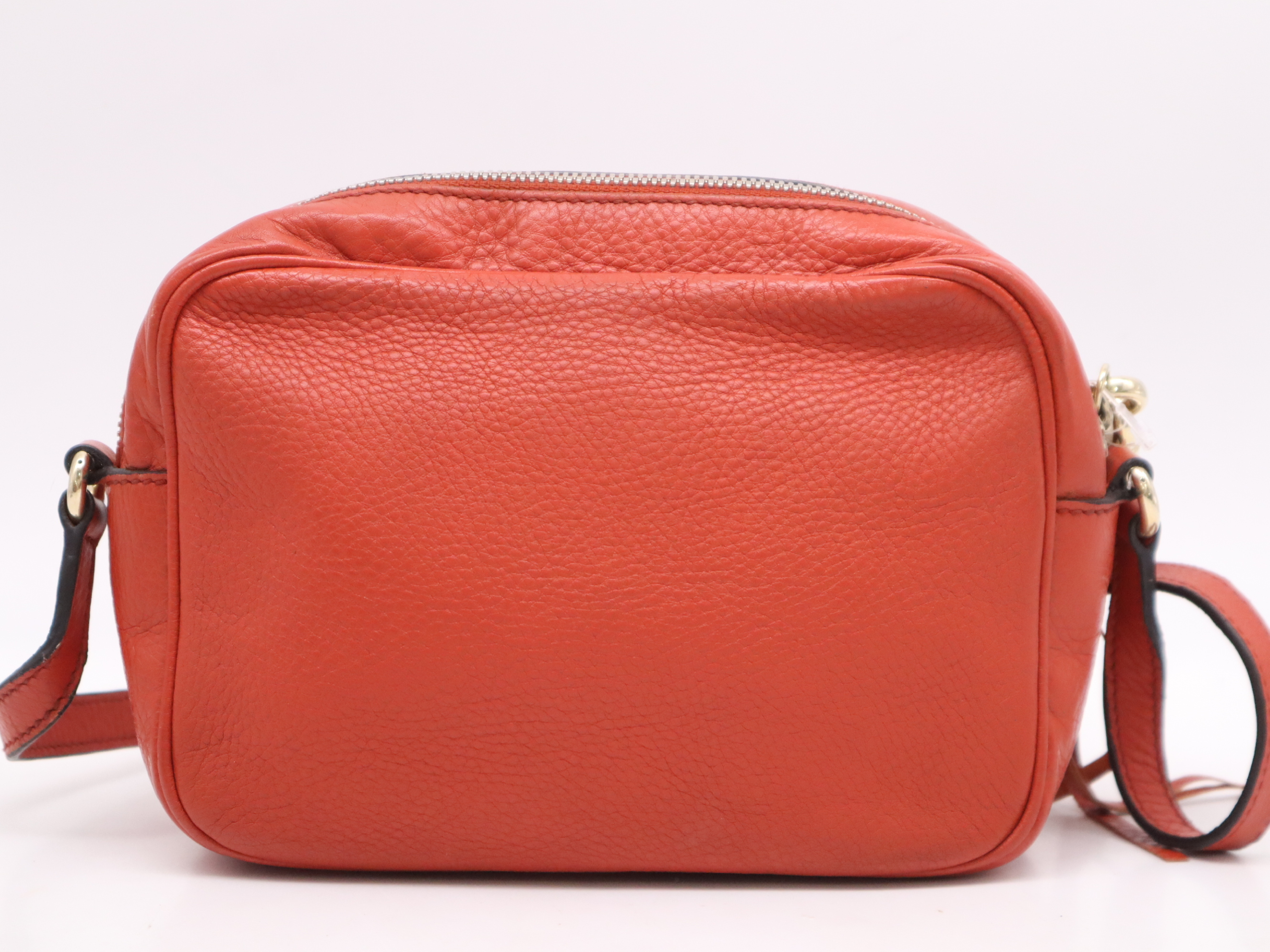 308364 Leather Soho Disco Bag Shoulder Bag Orange Gold Hardware — view 2