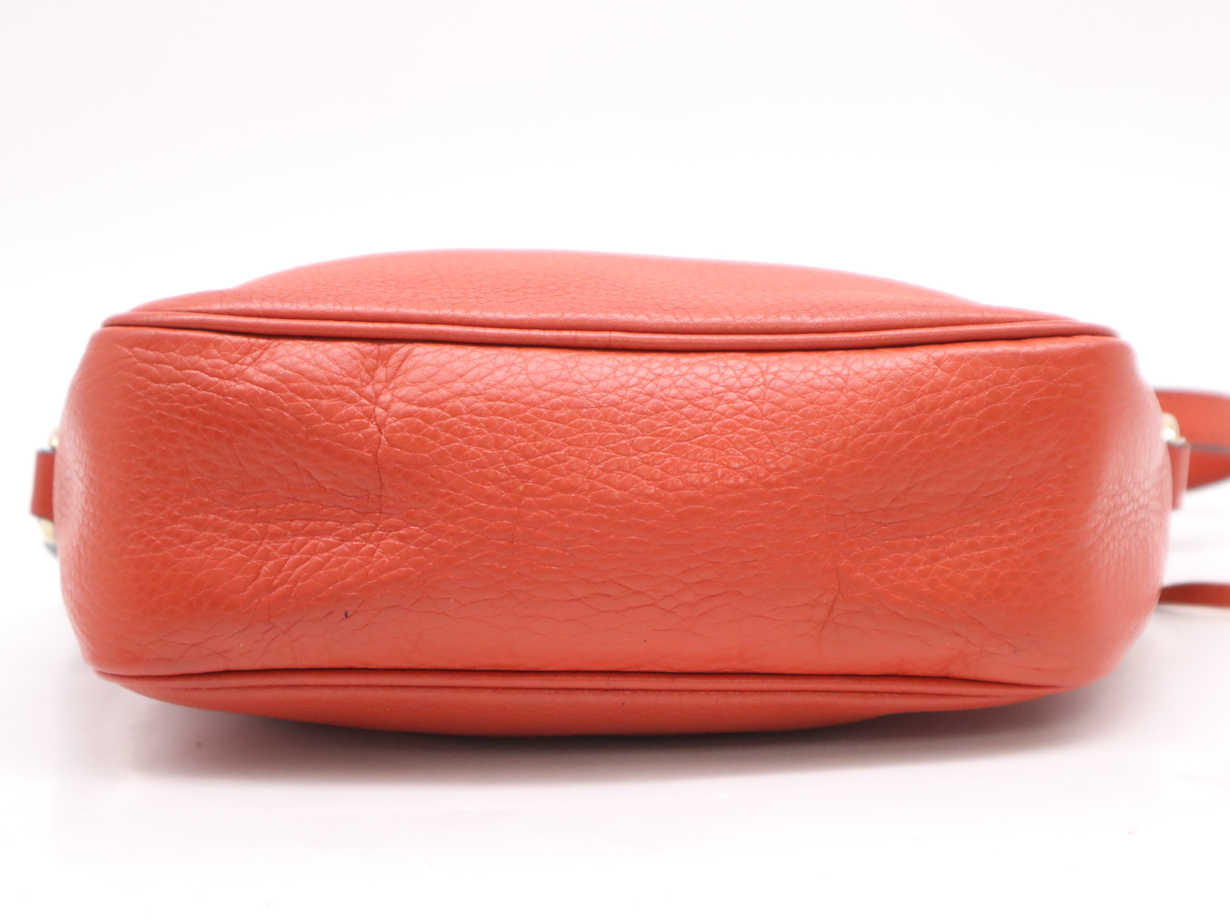 308364 Leather Soho Disco Bag Shoulder Bag Orange Gold Hardware — view 4