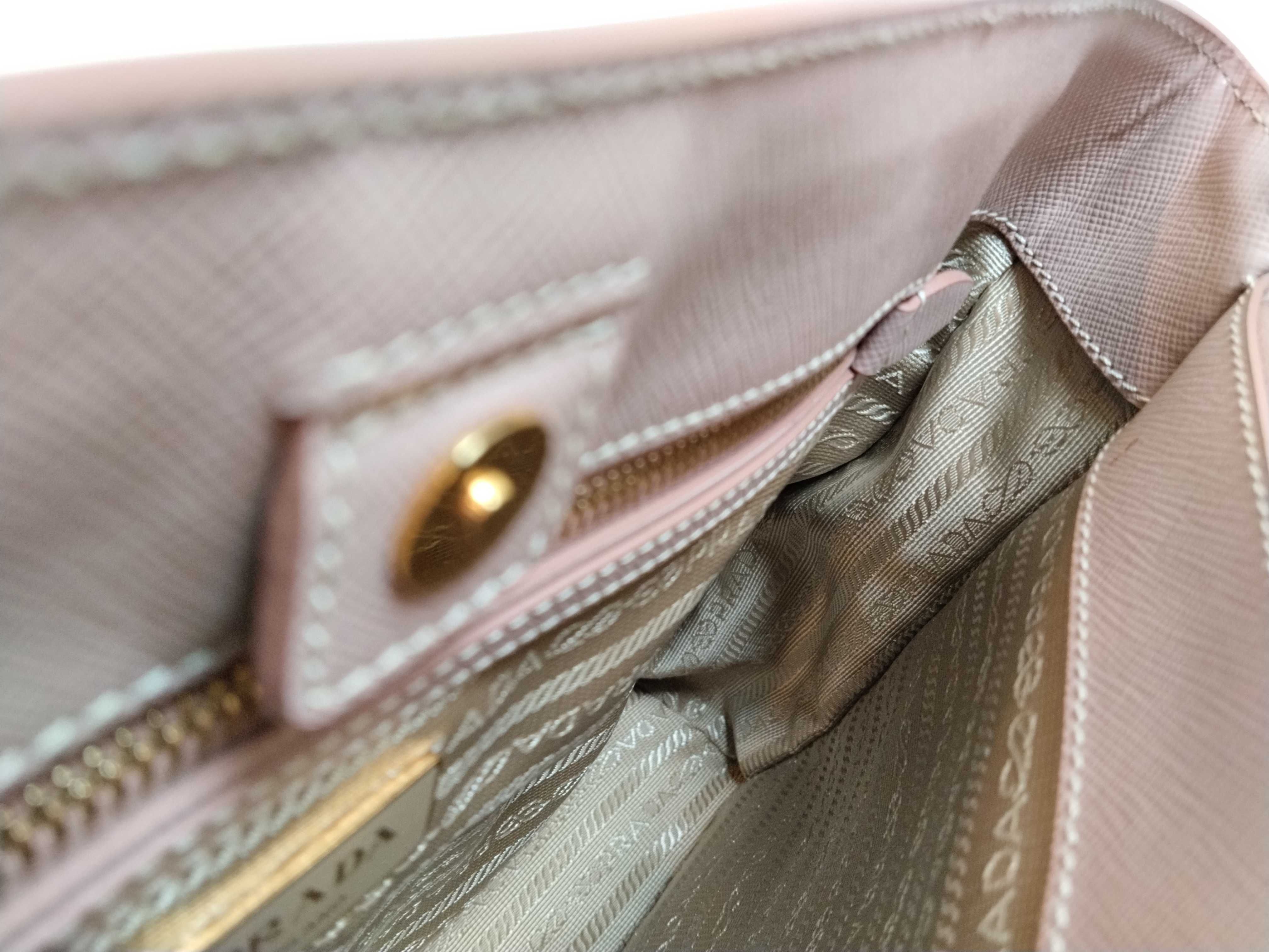 Saffiano Lux Galleria Leather 2-Way Handbag, Pink, BN1874 — view 11