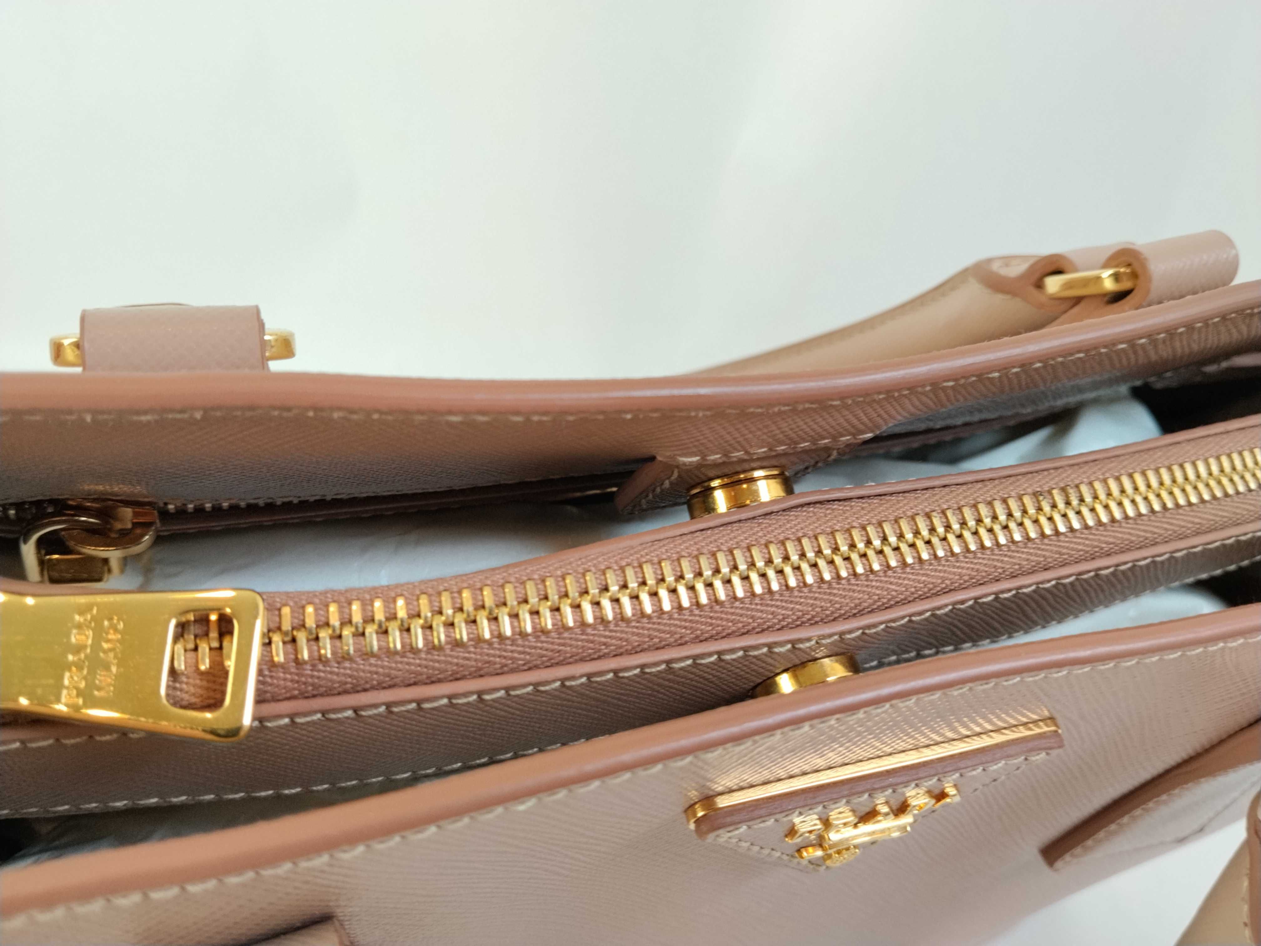 Saffiano Lux Galleria Leather 2-Way Handbag, Pink, BN1874 — view 9
