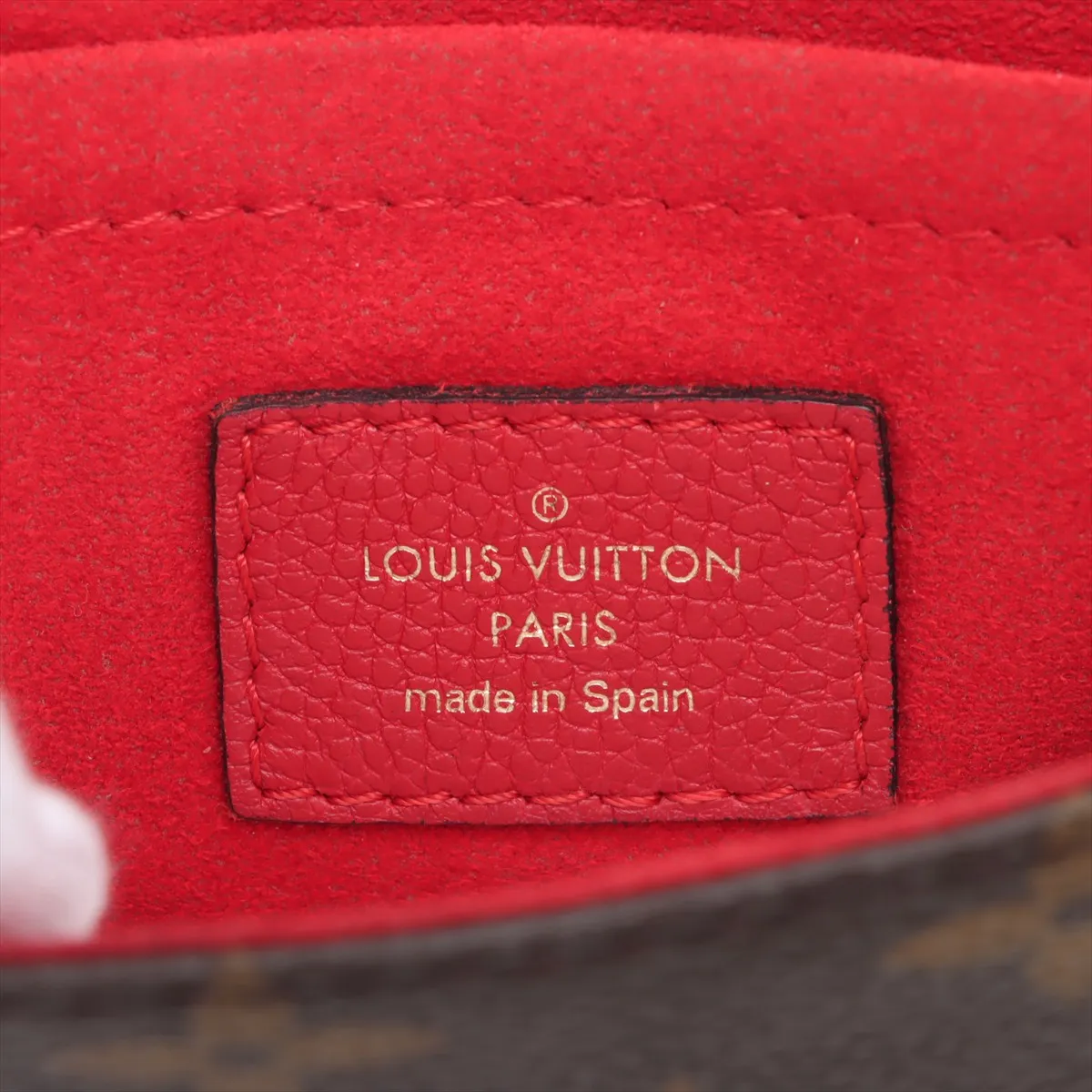 Monogram x Taurillon Saint-Placide M43713 Brown x Red RFID reaction available — view 10