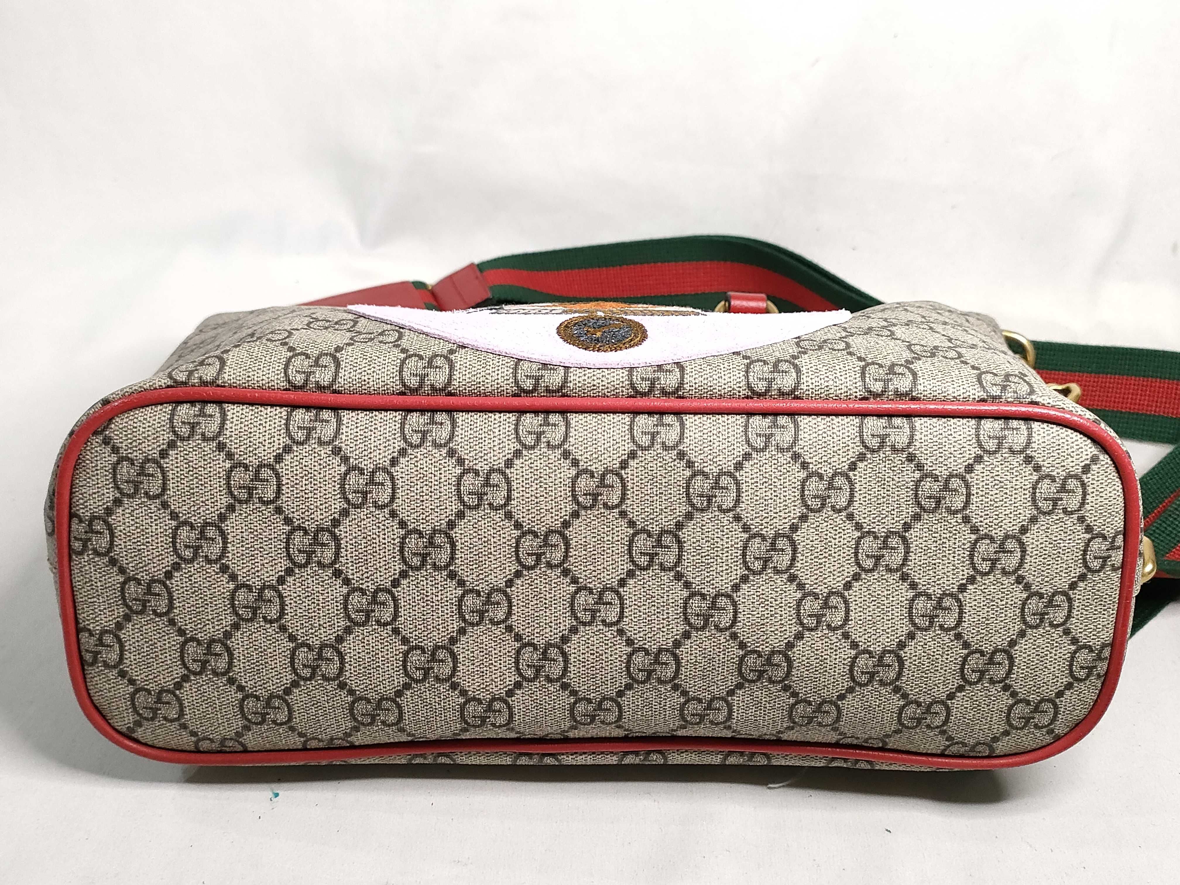 GG Supreme PVC x Leather 2-Way Handbag, Beige x Red, 473887 (Handbag) — view 8