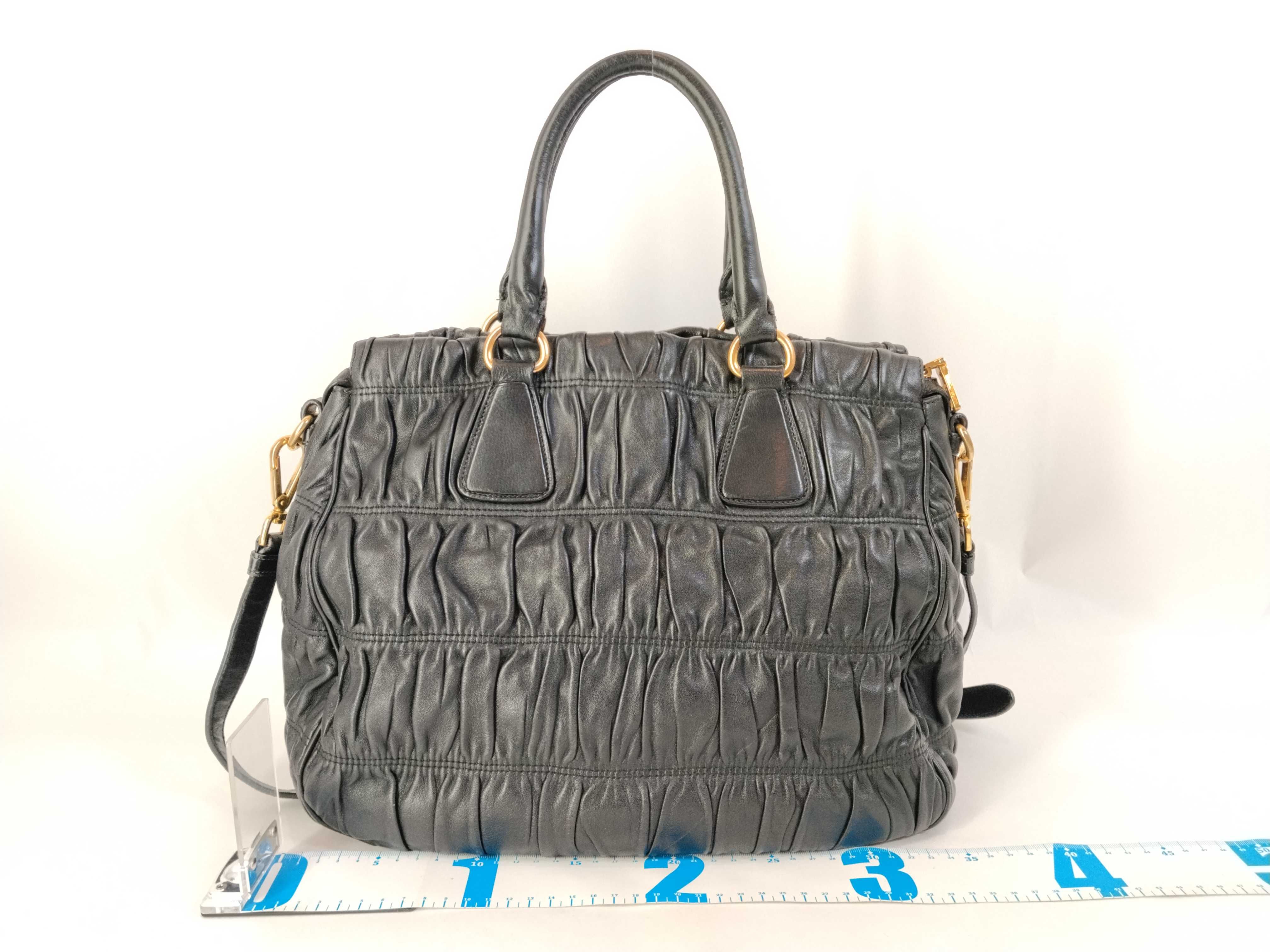 Nappa Leather Gaufre Shoulder Bag (Handbag) — view 2
