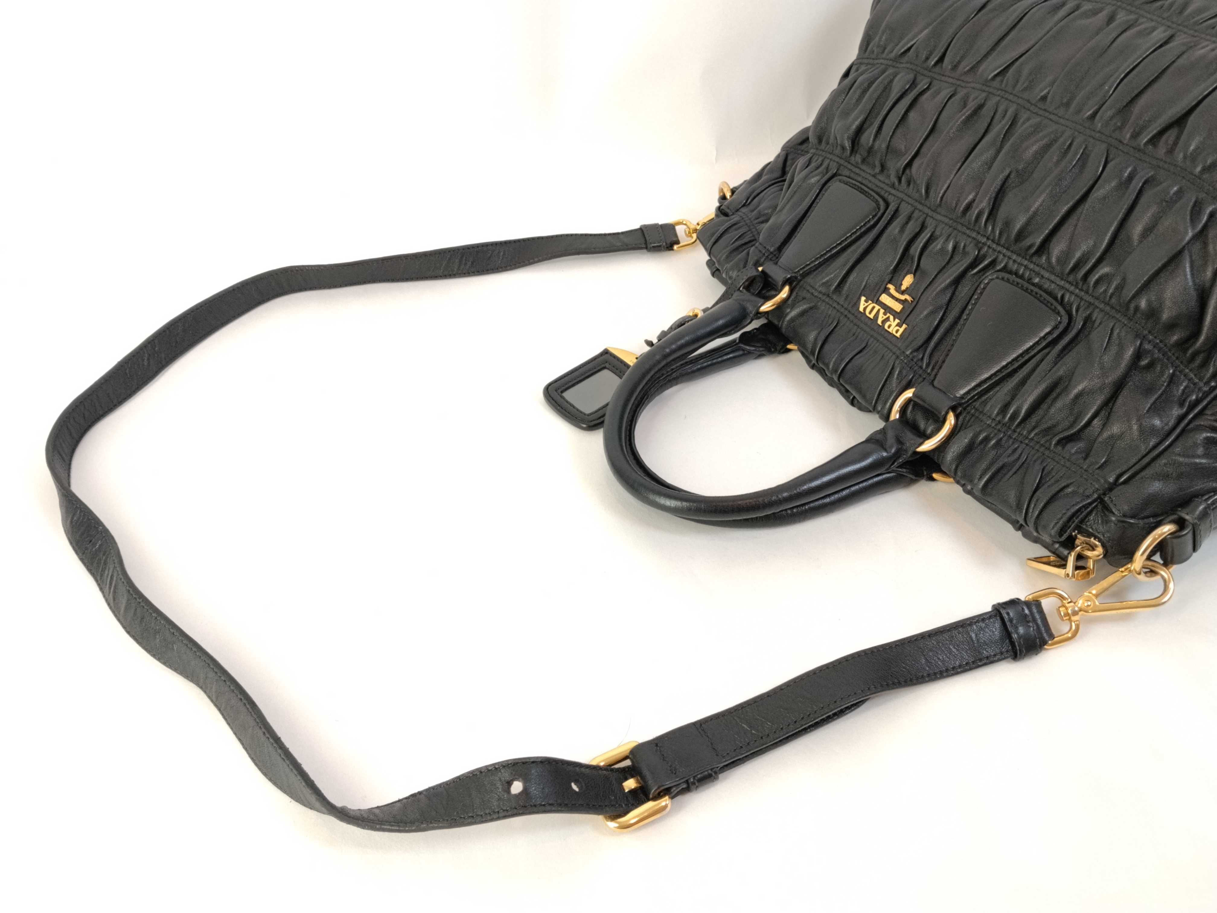 Nappa Leather Gaufre Shoulder Bag (Handbag) — view 3