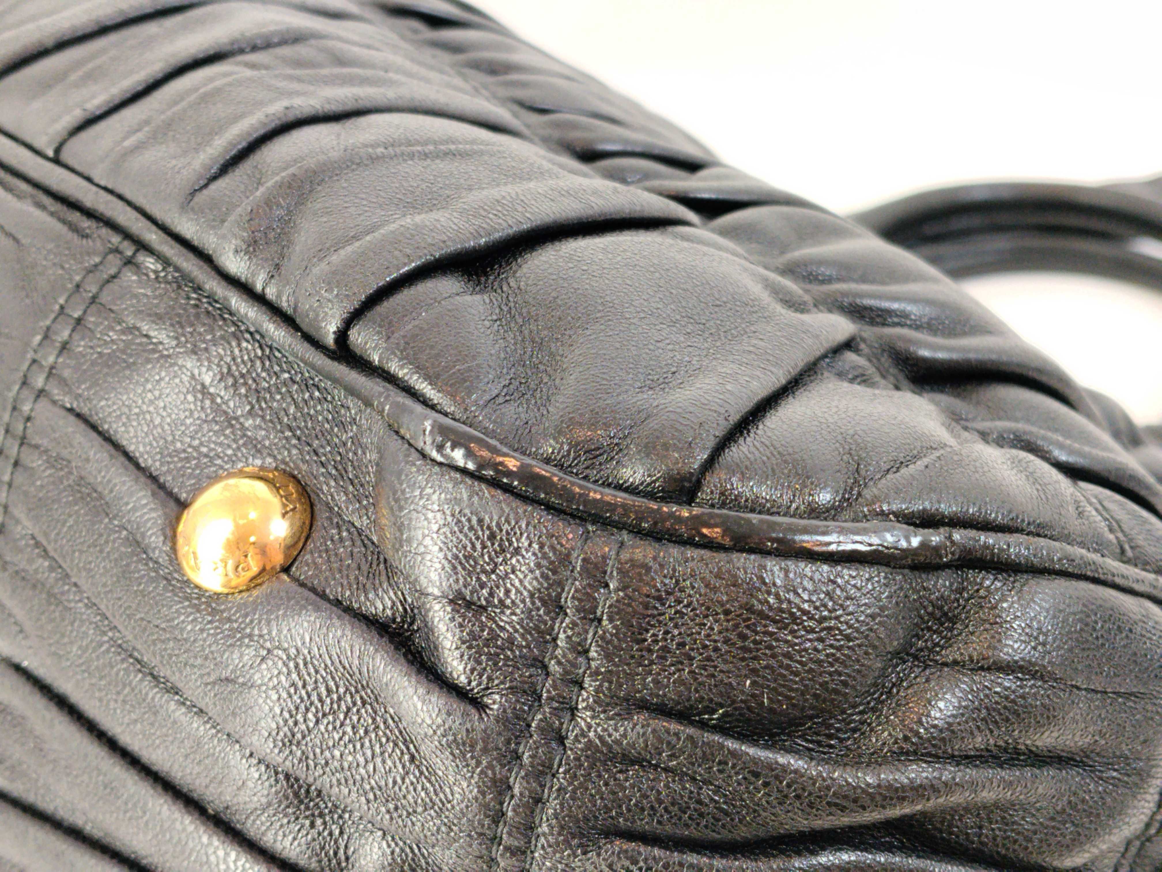 Nappa Leather Gaufre Shoulder Bag (Handbag) — view 9