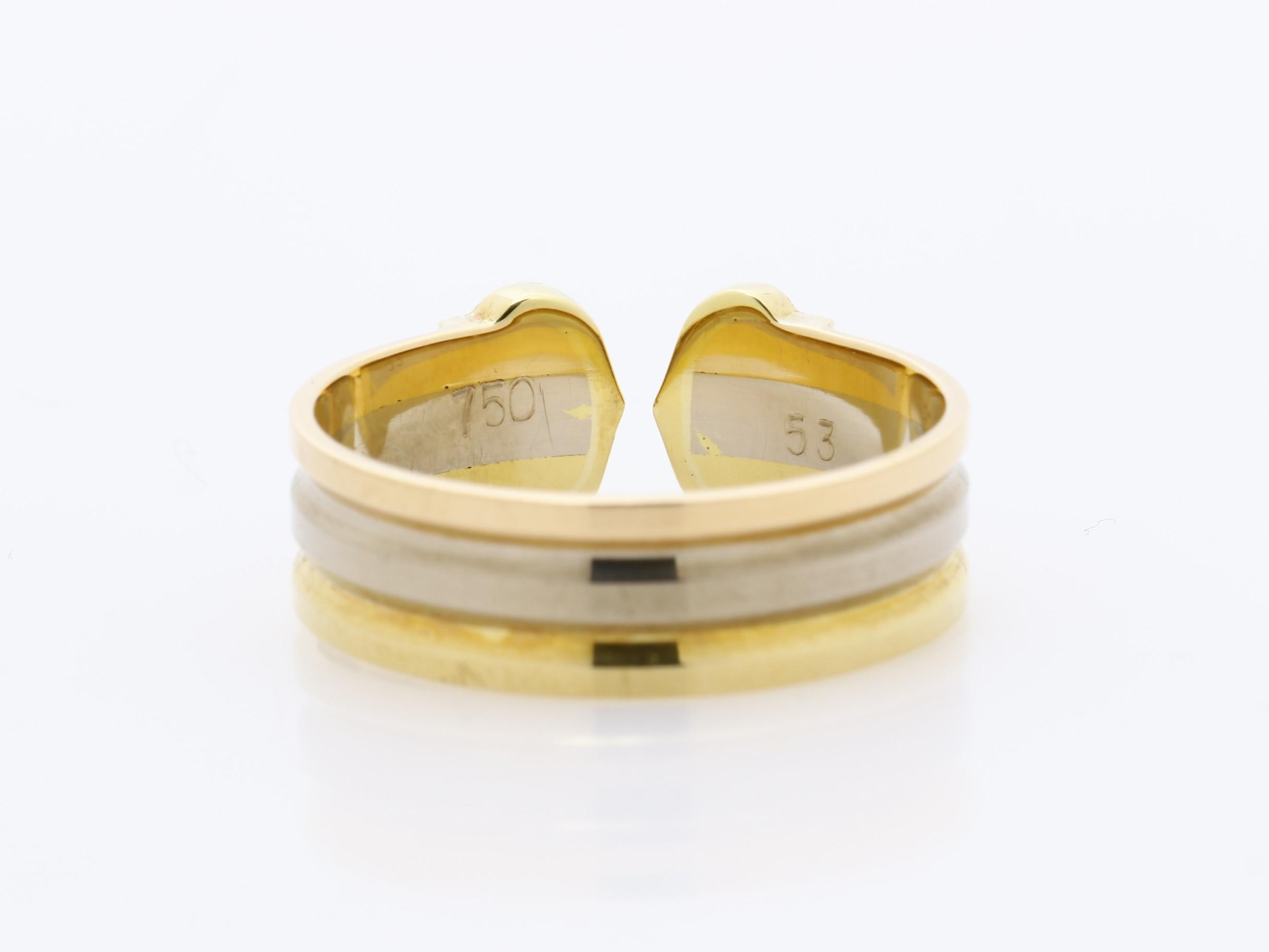 2C motif ring, WG/YG/PG, 750, 3.6g, #53 stamped. — view 4