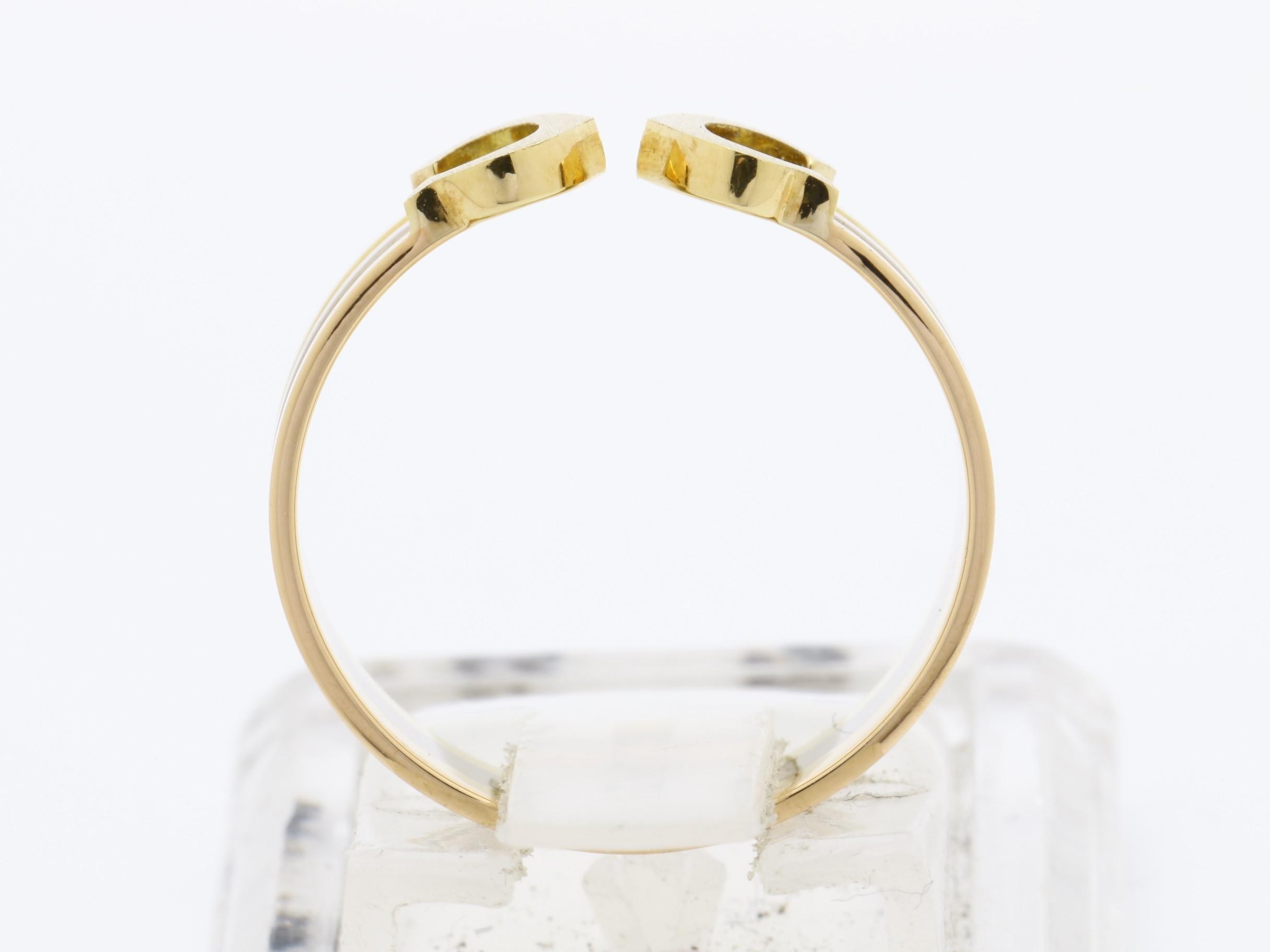 2C motif ring, WG/YG/PG, 750, 3.6g, #53 stamped. — view 5