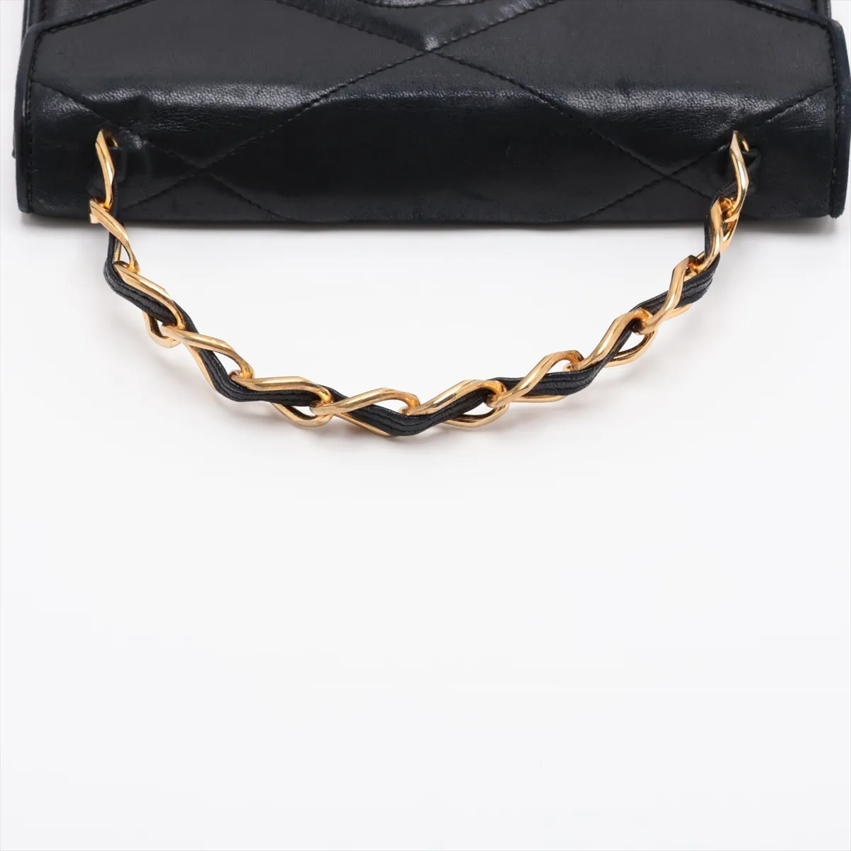 Matelassé Lambskin Chain Handbag, Black with Gold Hardware, 0877718 (Serial Number in the 0s) — view 5