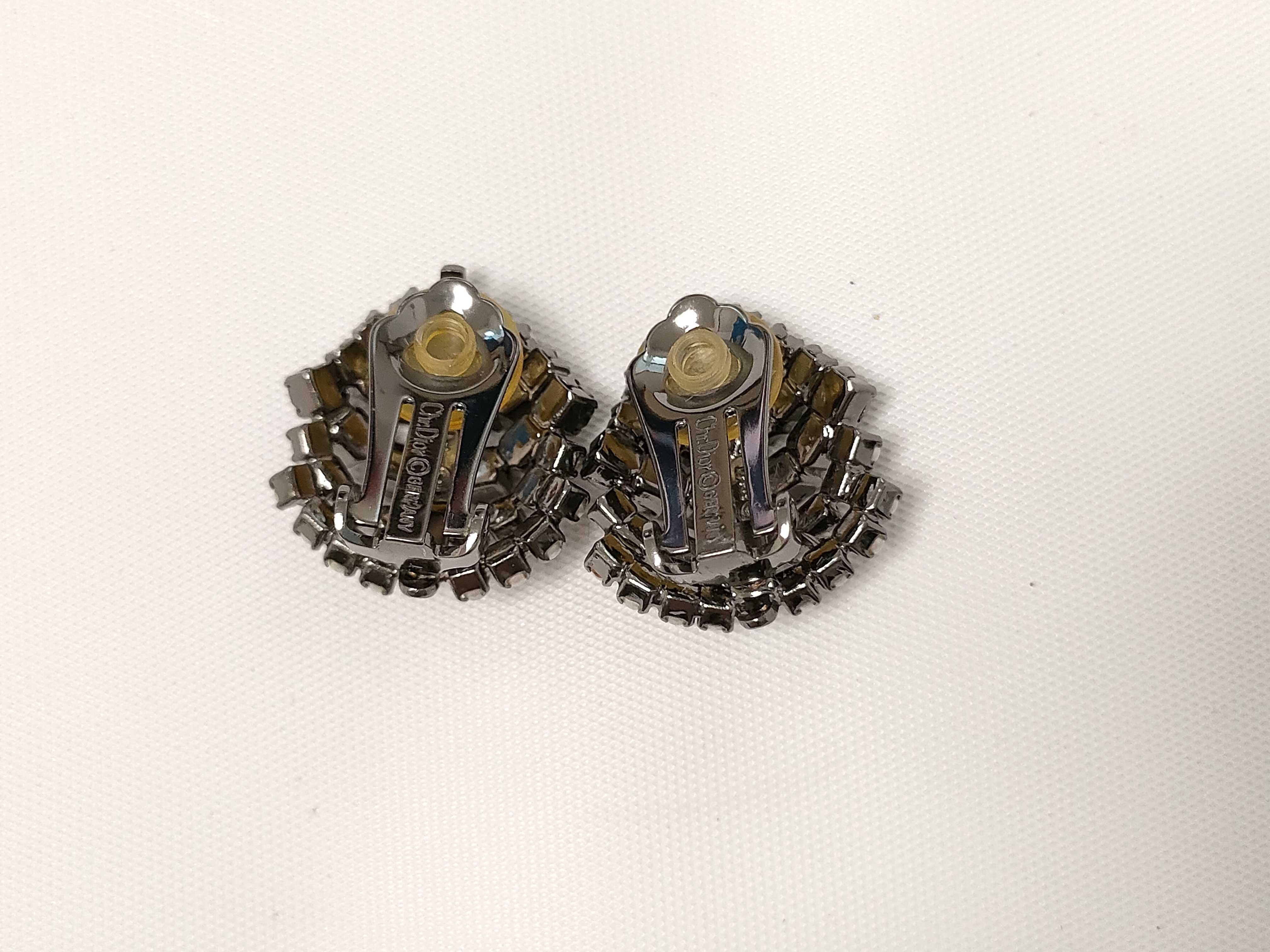 Christian Earrings, Rhinestone Black Earrings — view 2