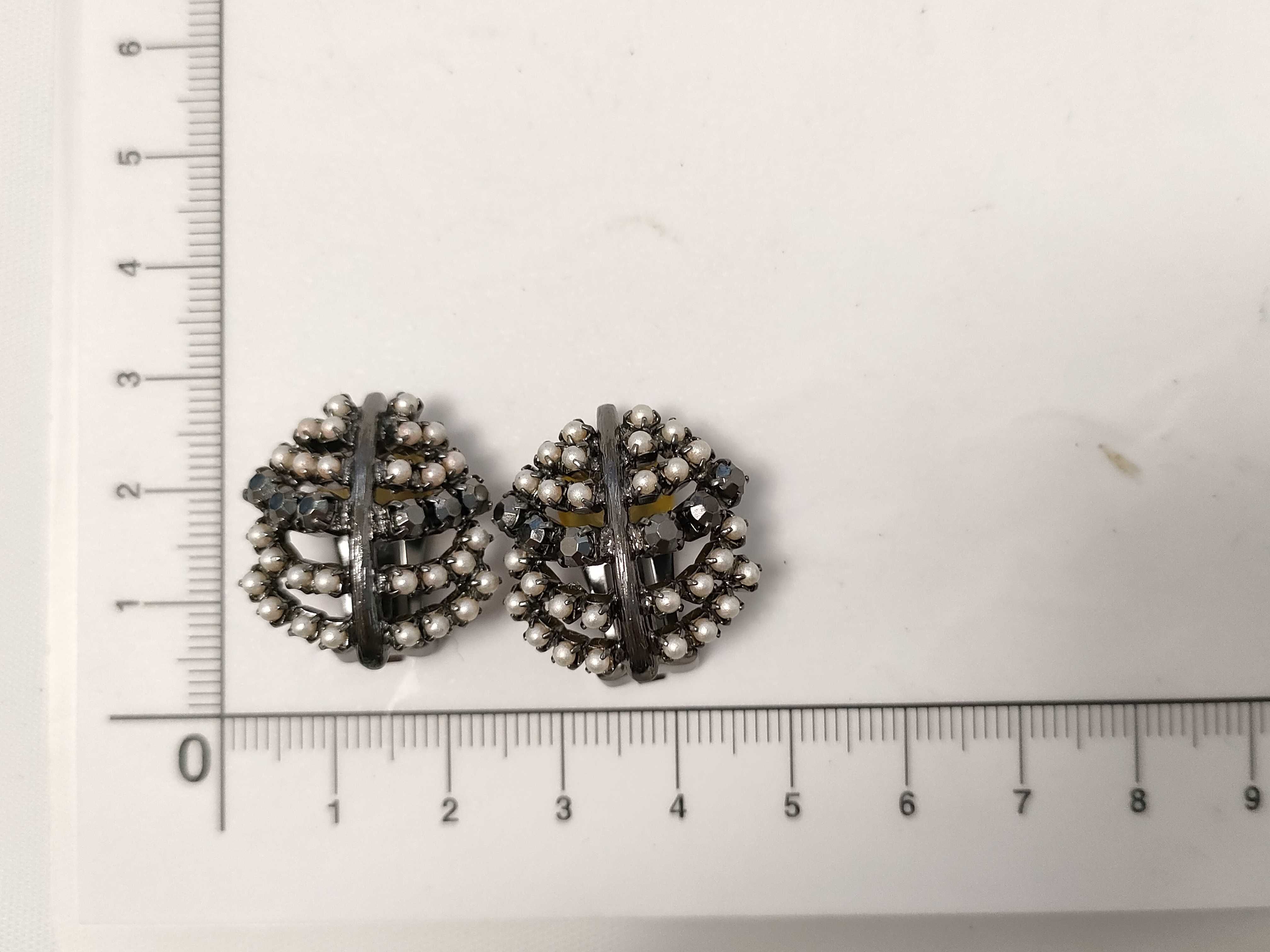 Christian Earrings, Rhinestone Black Earrings — view 3