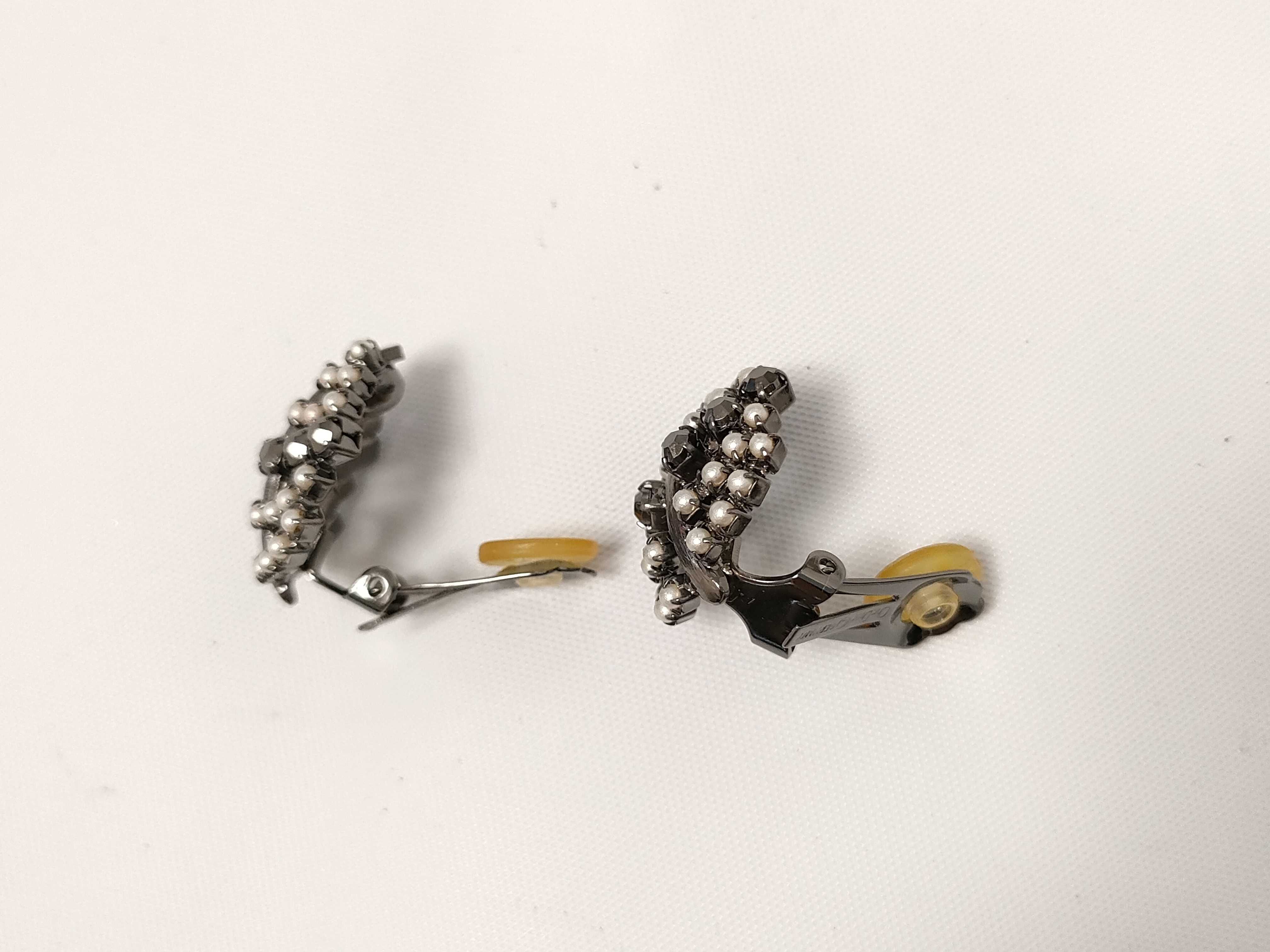 Christian Earrings, Rhinestone Black Earrings — view 4