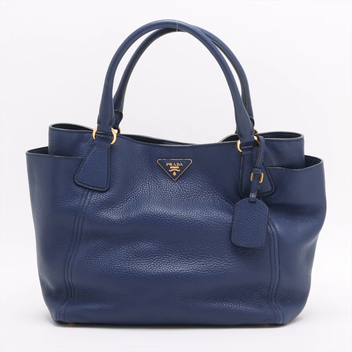 Vitello Dino Leather Handbag Blue BN2435