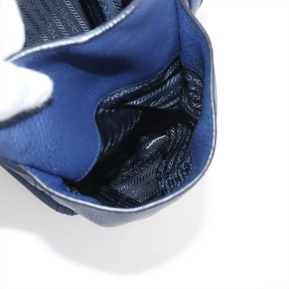 Vitello Dino Leather Handbag Blue BN2435 — view 11
