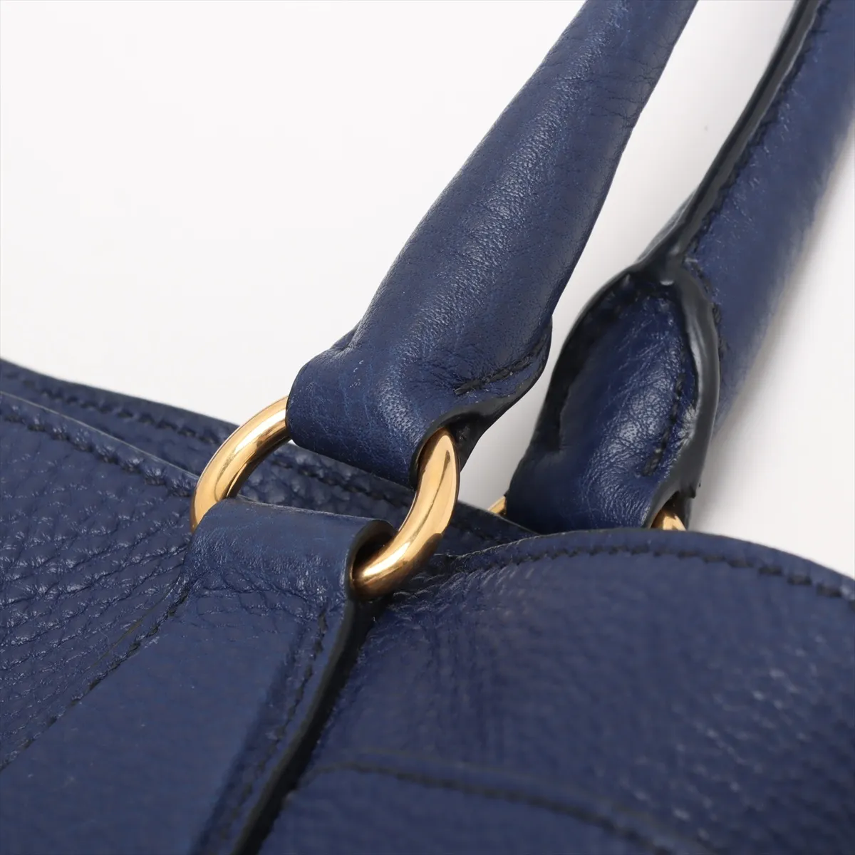 Vitello Dino Leather Handbag Blue BN2435 — view 15