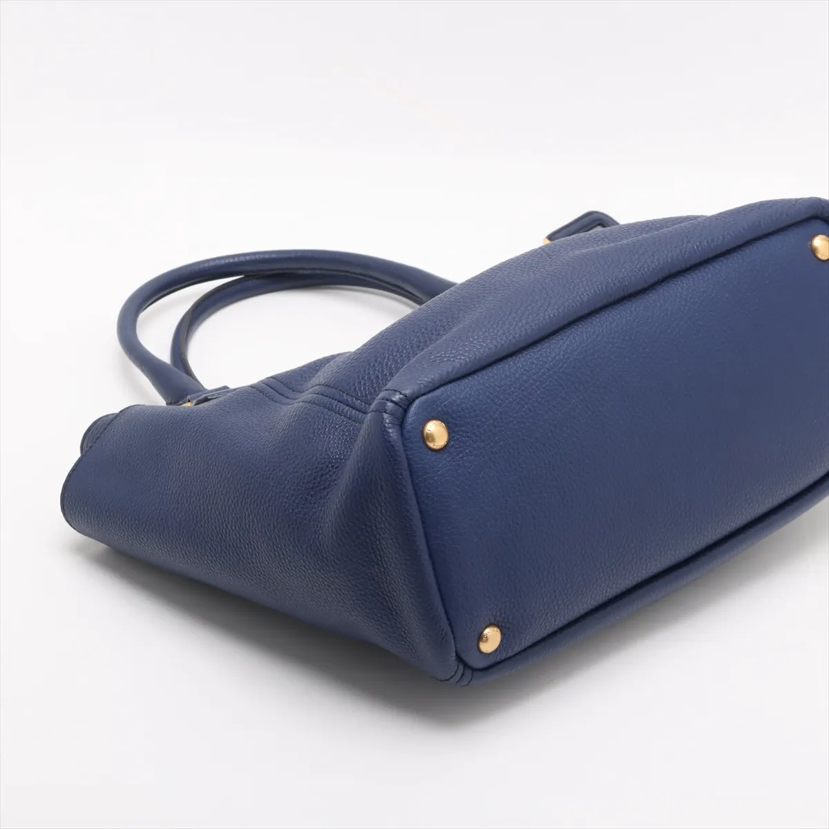 Vitello Dino Leather Handbag Blue BN2435 — view 4
