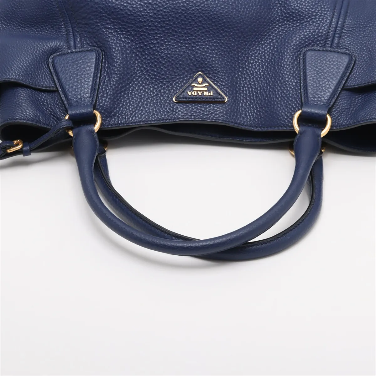 Vitello Dino Leather Handbag Blue BN2435 — view 5
