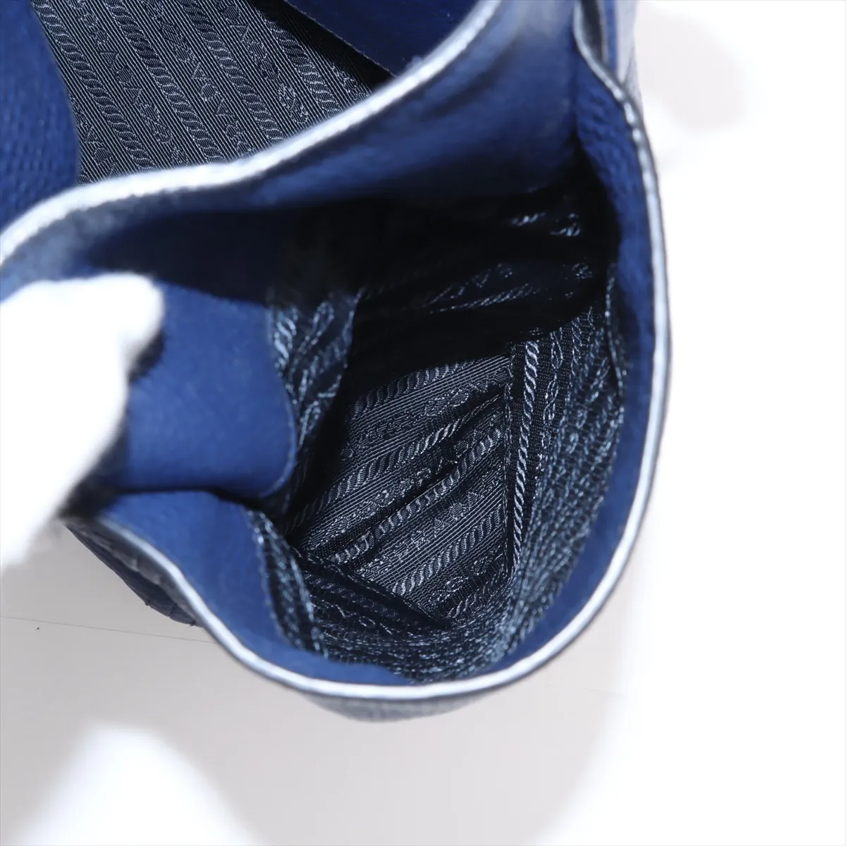 Vitello Dino Leather Handbag Blue BN2435 — view 10