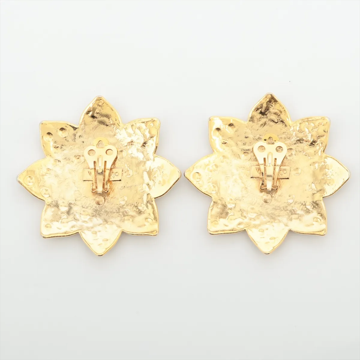 earrings (for both ears), GP x rhinestone, green x gold. — view 2