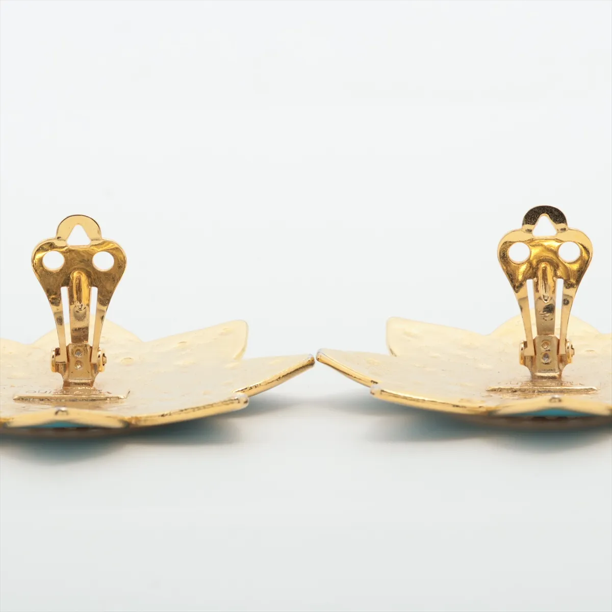 earrings (for both ears), GP x rhinestone, green x gold. — view 4