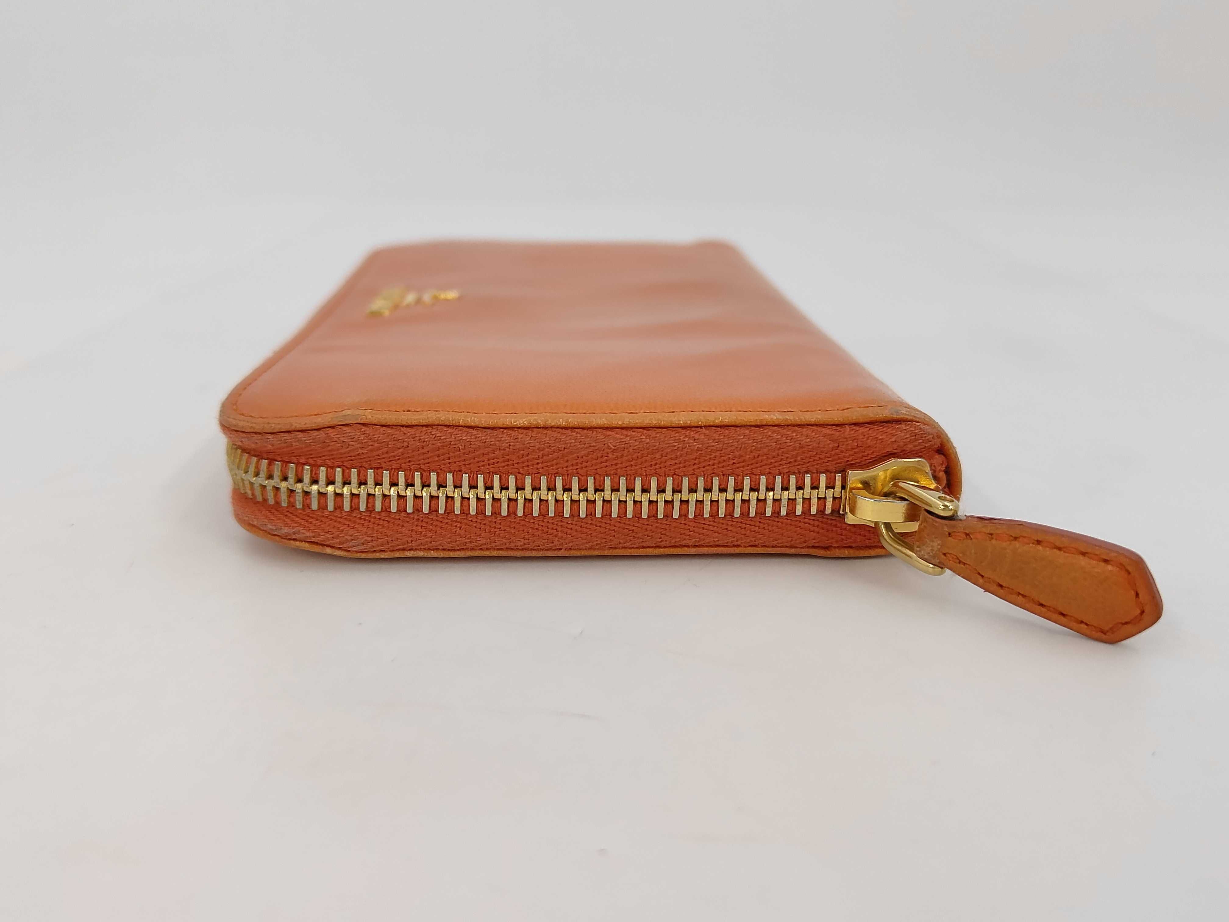 Round Zipper Logo Orange Long Wallet — view 6