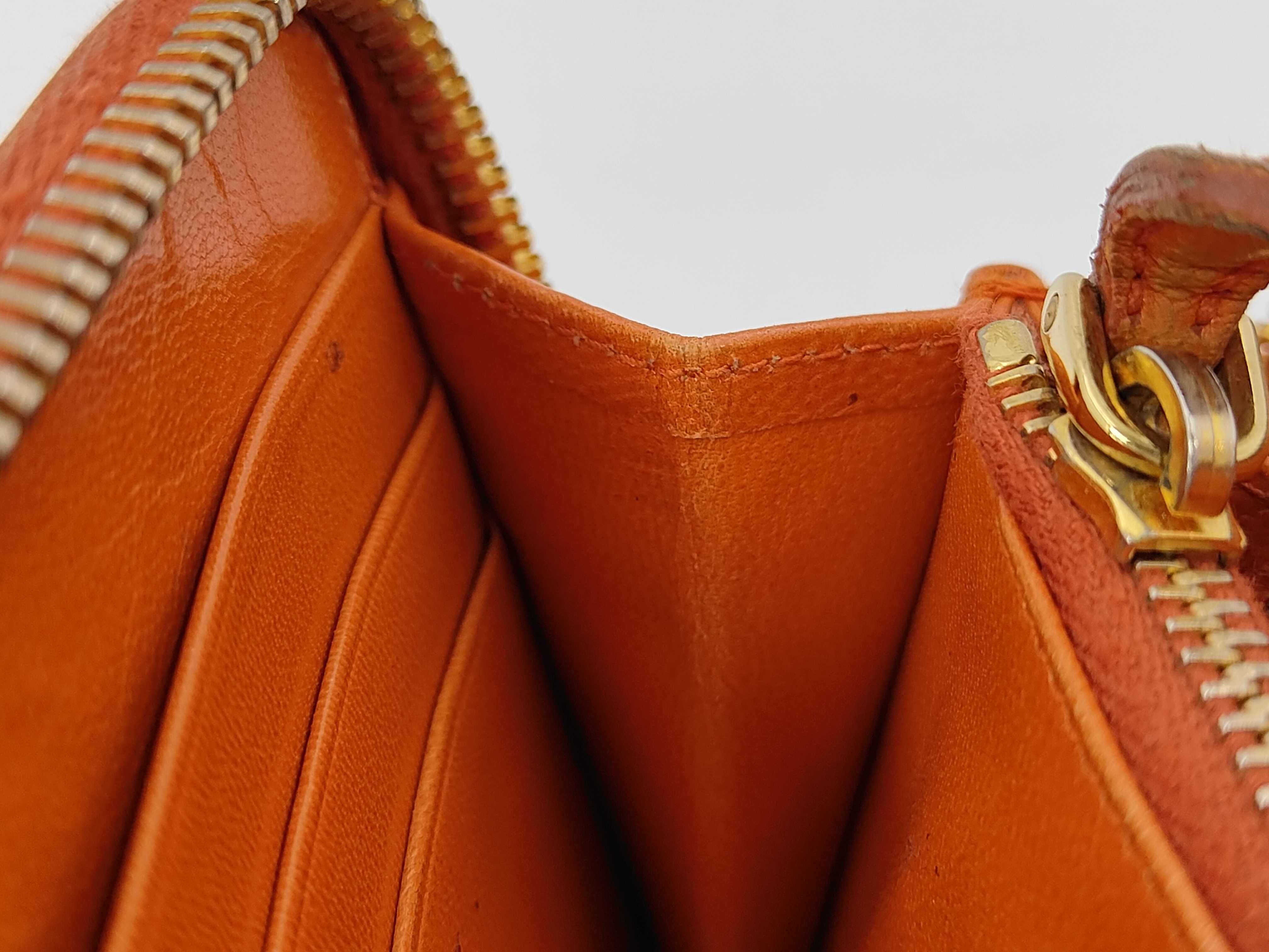 Round Zipper Logo Orange Long Wallet — view 7