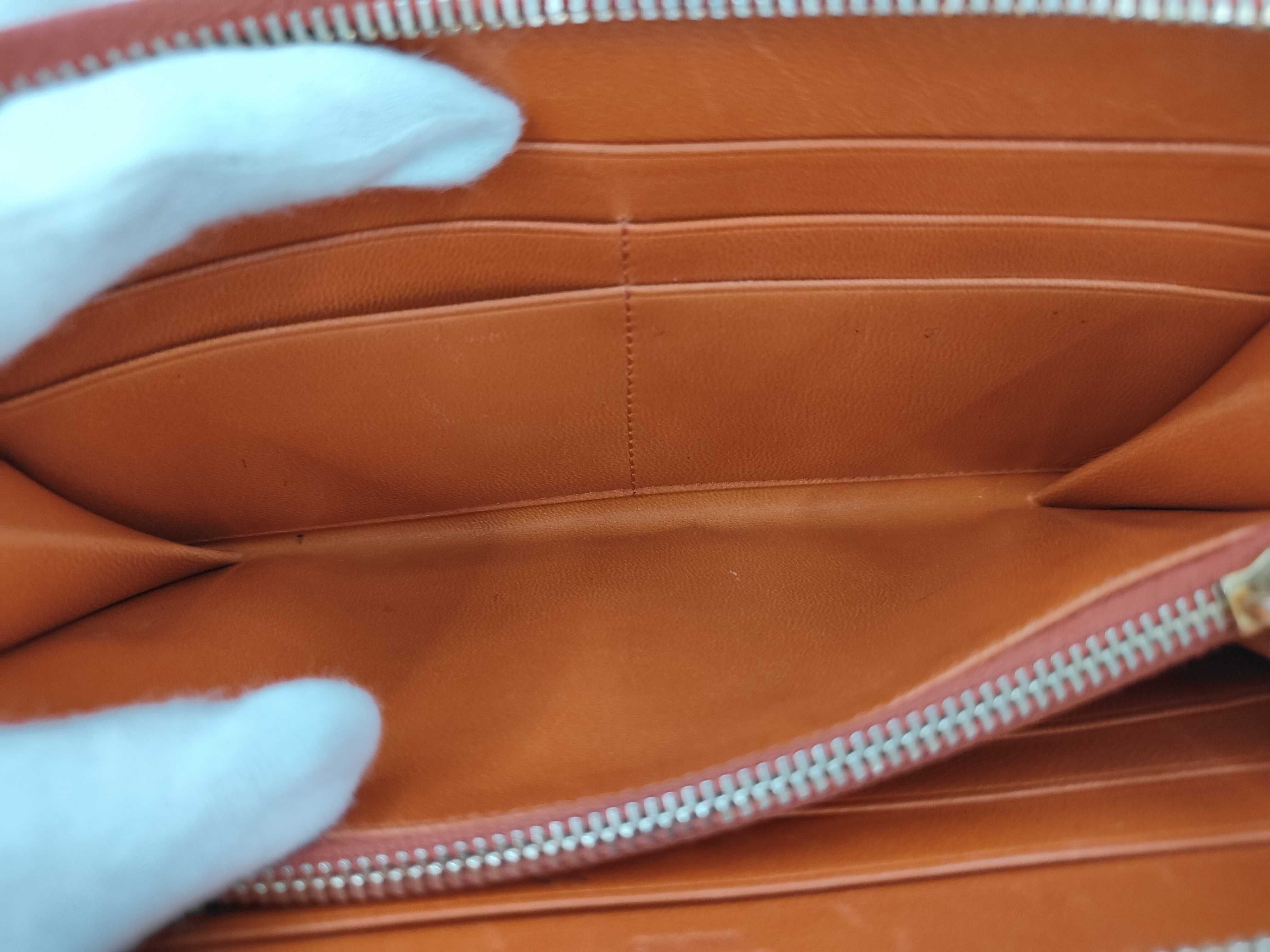 Round Zipper Logo Orange Long Wallet — view 8