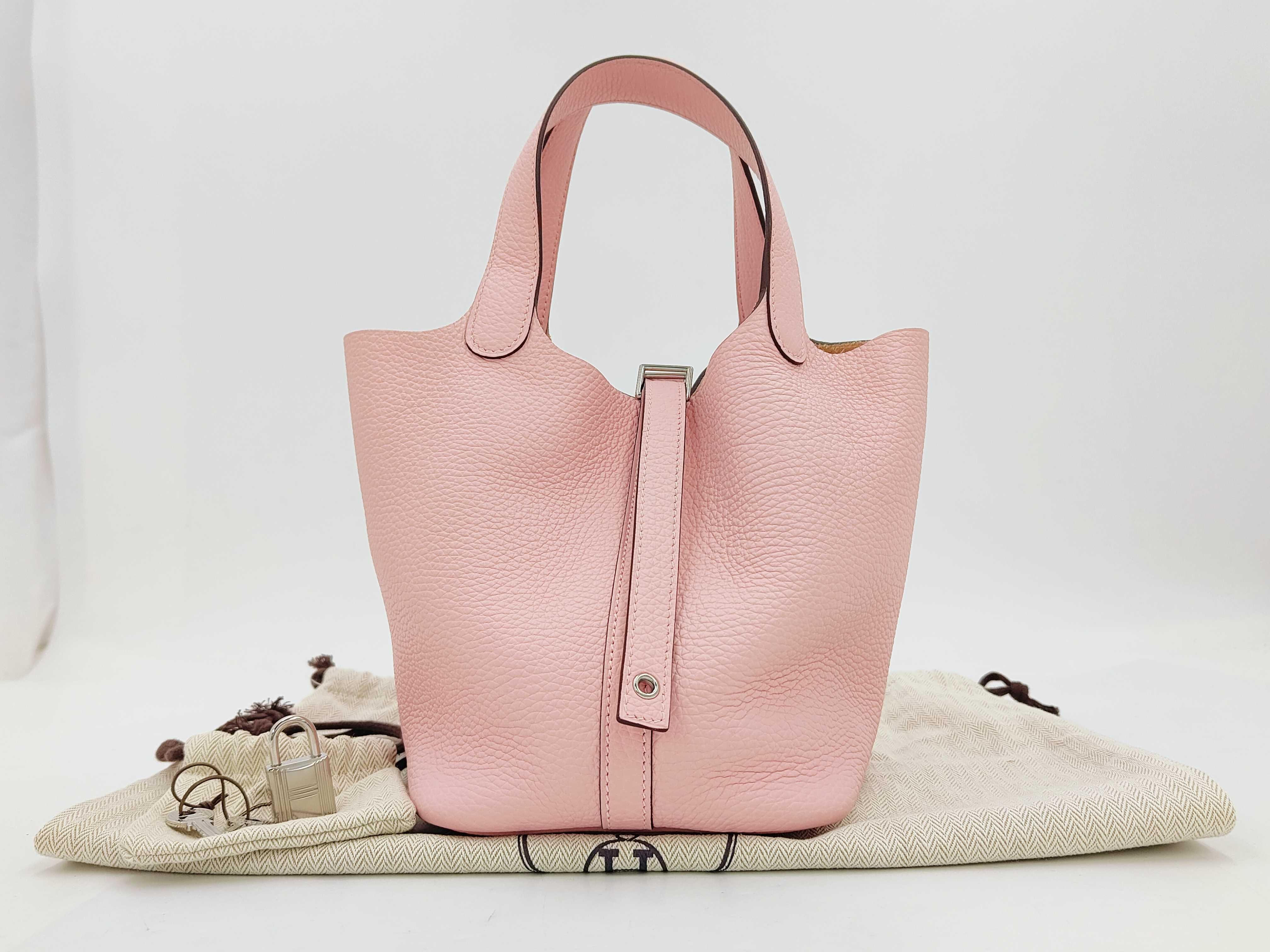 Picotin Lock Sakura Pink (3Q) Clemence Leather 18 Silver Hardware B Stamp Handbag