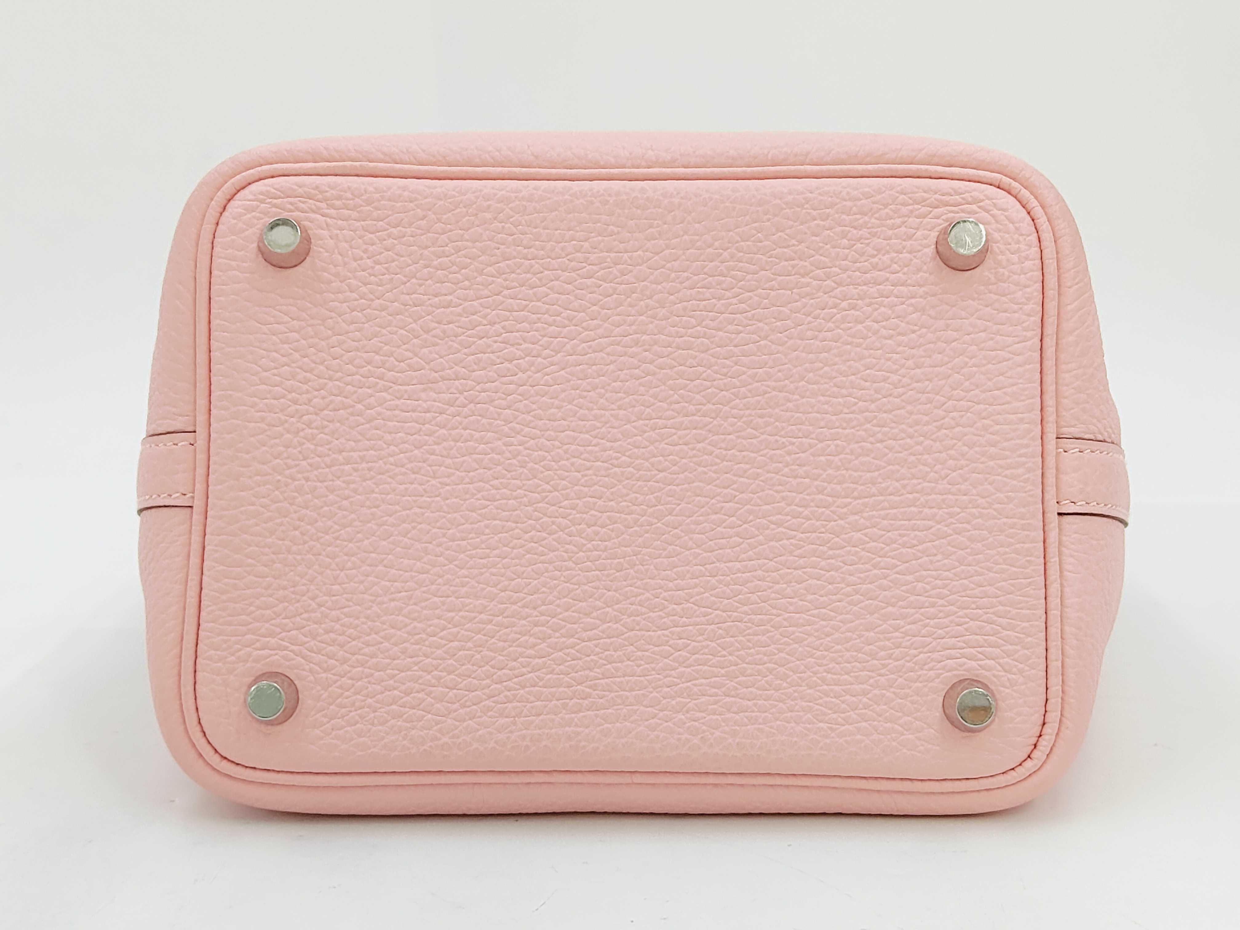 Picotin Lock Sakura Pink (3Q) Clemence Leather 18 Silver Hardware B Stamp Handbag — view 6