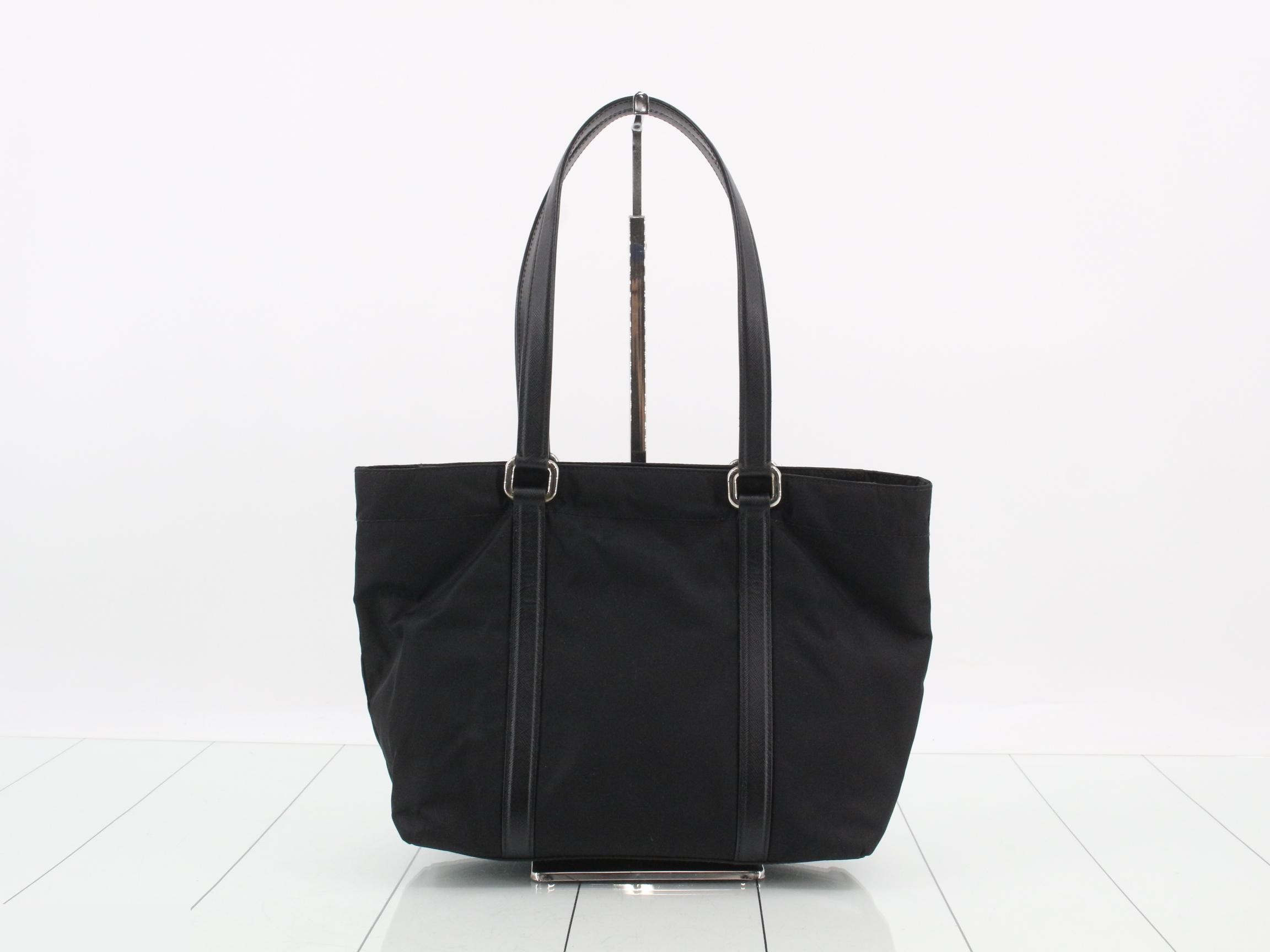 Tessuto x Saffiano Tote Bag, Black — view 2