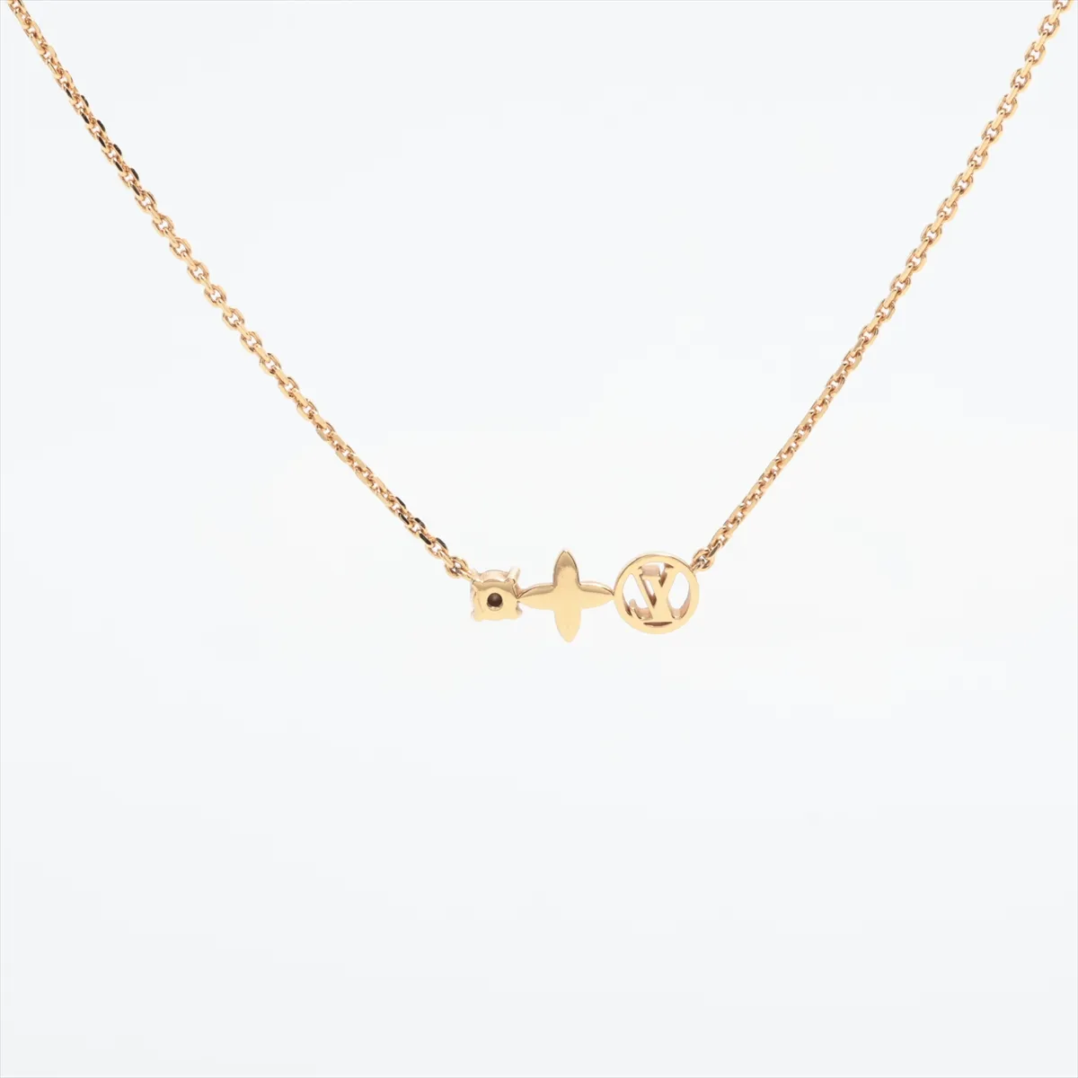 Louis Vuitton M00368 Collier Petit Louis LE0226 Necklace GP x Rhinestone Gold — view 2