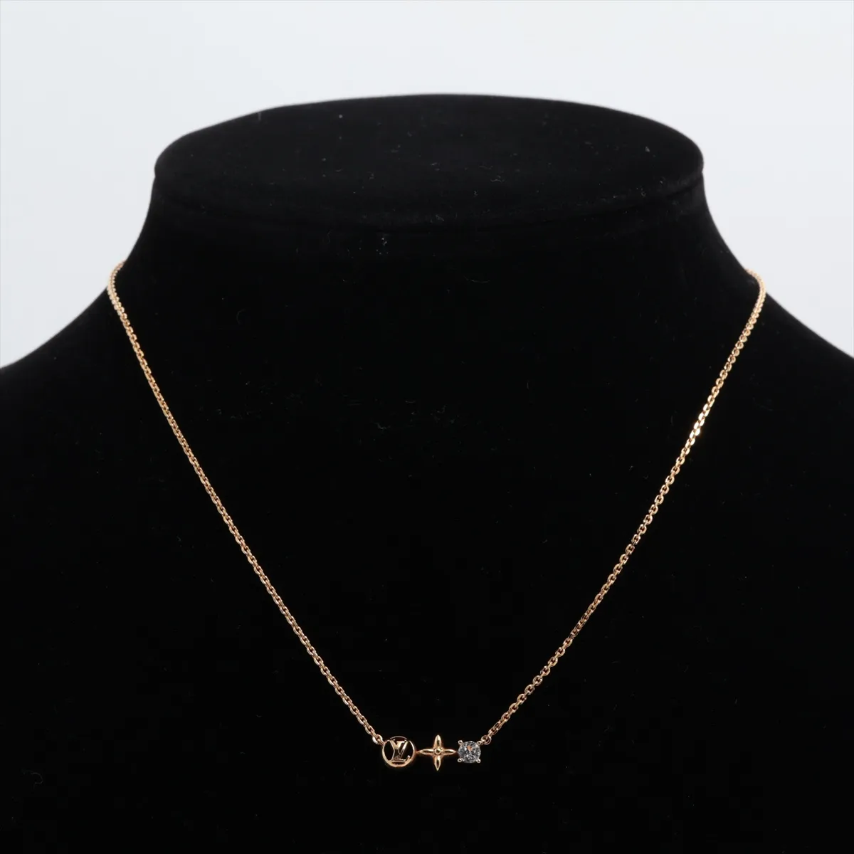 Louis Vuitton M00368 Collier Petit Louis LE0226 Necklace GP x Rhinestone Gold — view 5